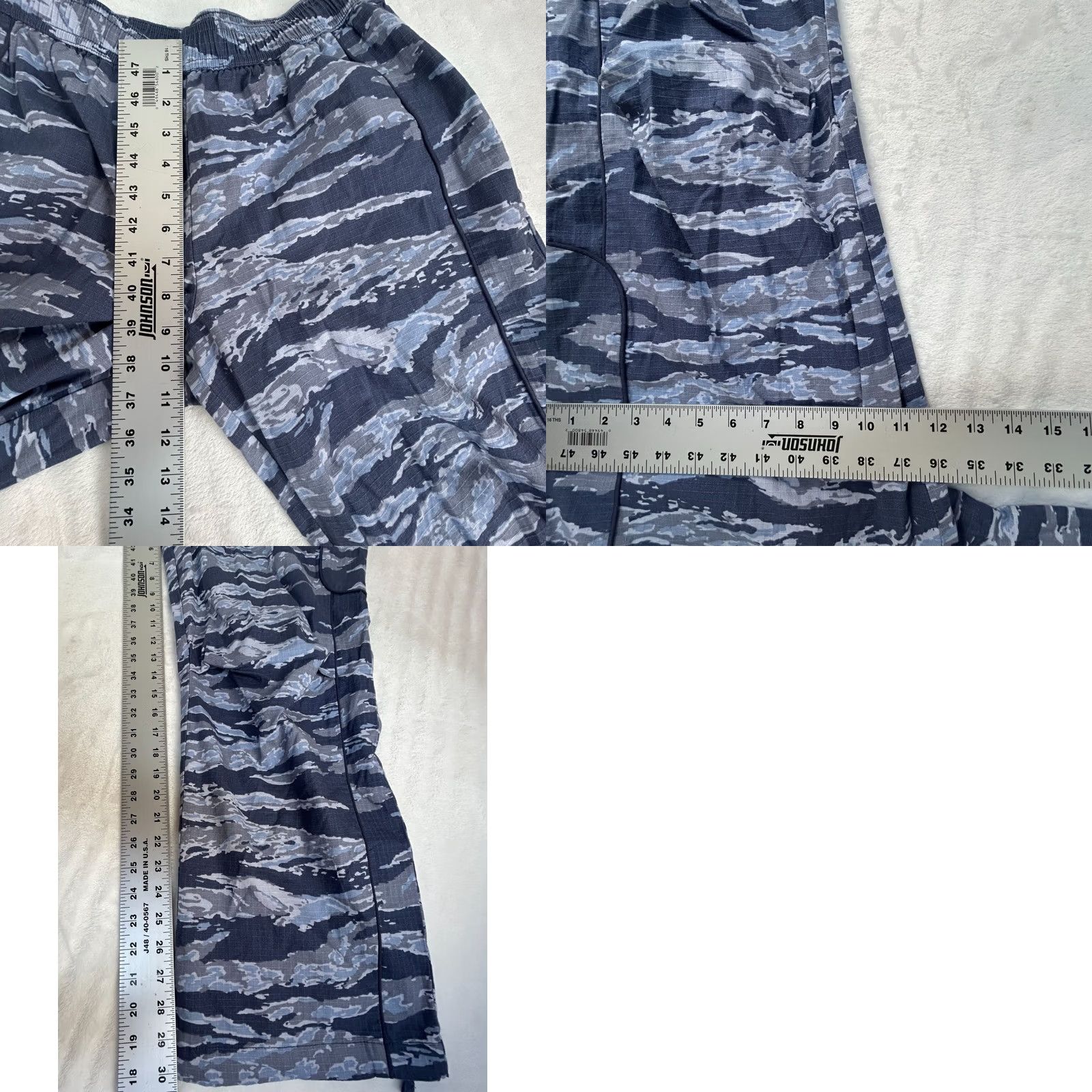 Bdg BDG Mens Small Grey & Blue Cargo Army Combat Pants Tiger Stripe Camo Adjustable Size US 29 - 8 Thumbnail