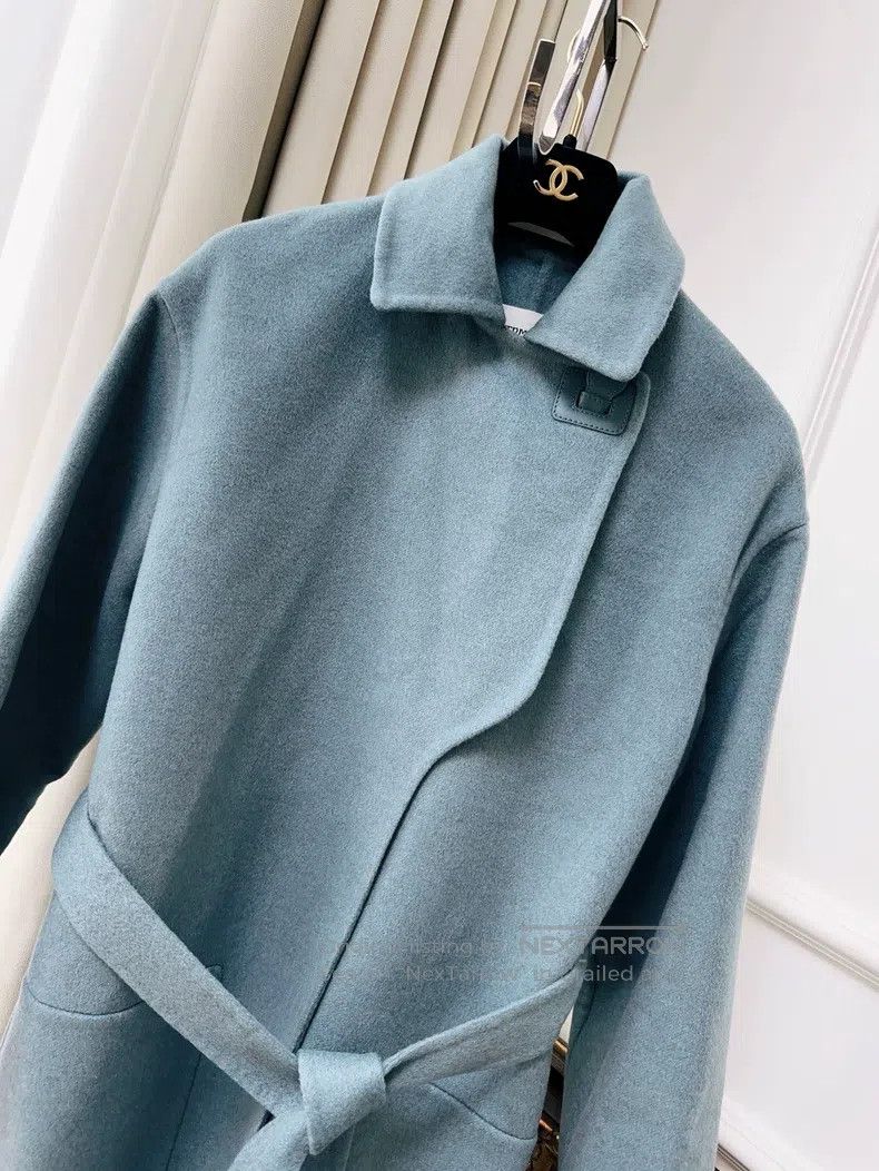Hermes Hermes Blue Gray Haze Color Cashmere Coat Double-sided Cas Size XS / US 0-2 / IT 36-38 - 8 Thumbnail