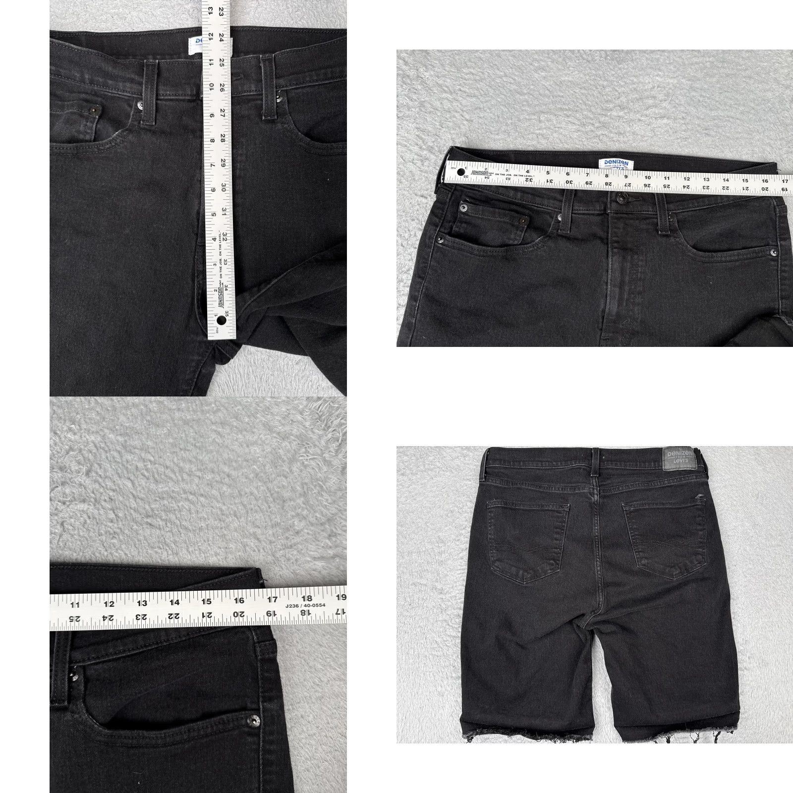 Levi's Denizen Levi's Black Denim Shorts Women 34x10 Cut-Off Stretch 5-Pocket Raw Hem Jeans Casual Women Size 24" / US 00 / IT 34 - 9 Thumbnail