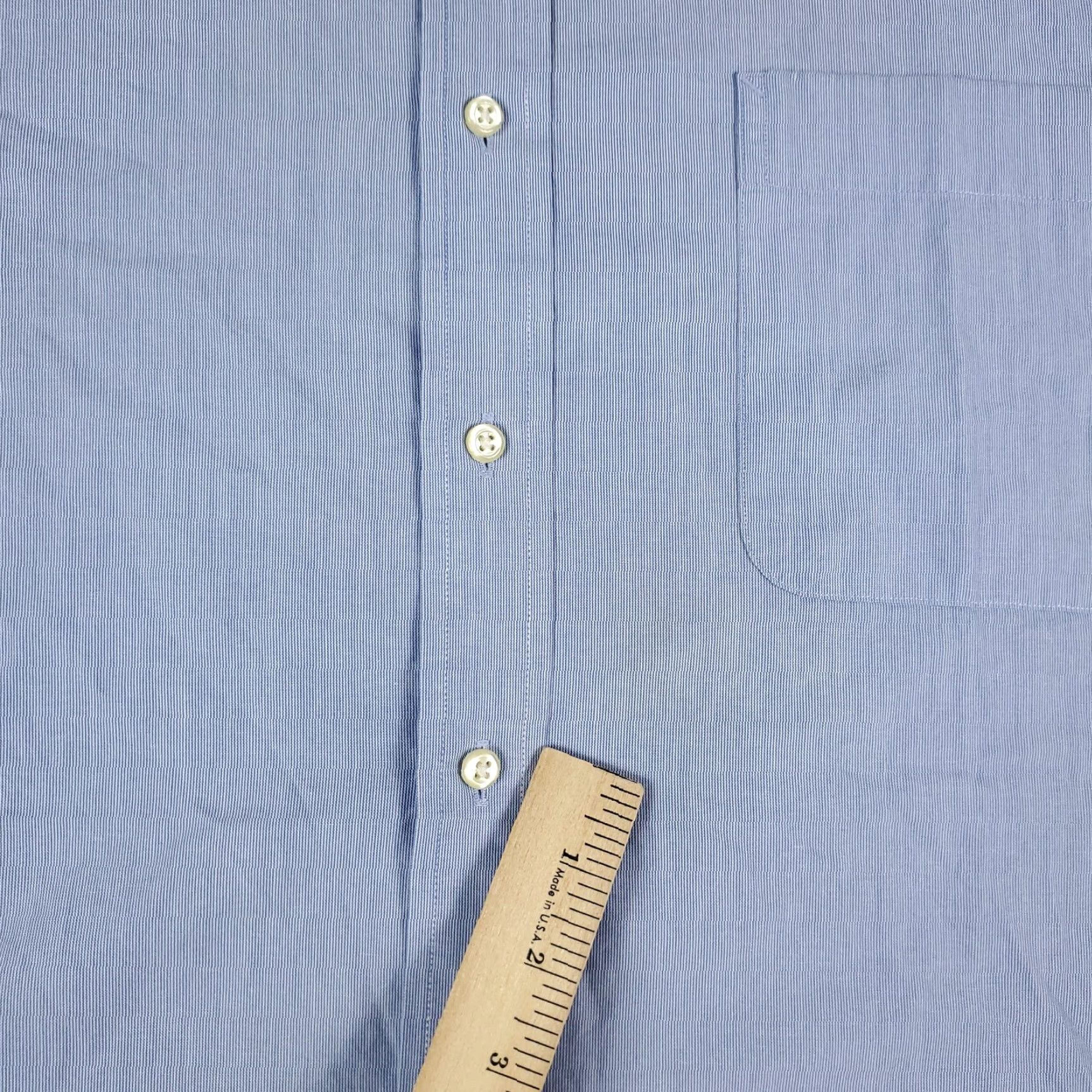 Tommy Hilfiger VINTAGE Tommy Hilfiger Shirt Mens 17.5 XL Blue Striped Dress Shirt Long Sleeve Button Up Wide Collar Men’s XL Blue 90s Preppy Wedding Mens Size 46R - 4 Thumbnail