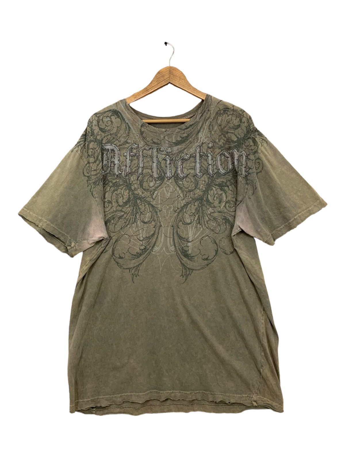 14th Addiction Affliction Distressed Thrash Gothic Punk Angel Wing USA Tee Size US XXL / EU 58 / 5 - 14 Thumbnail
