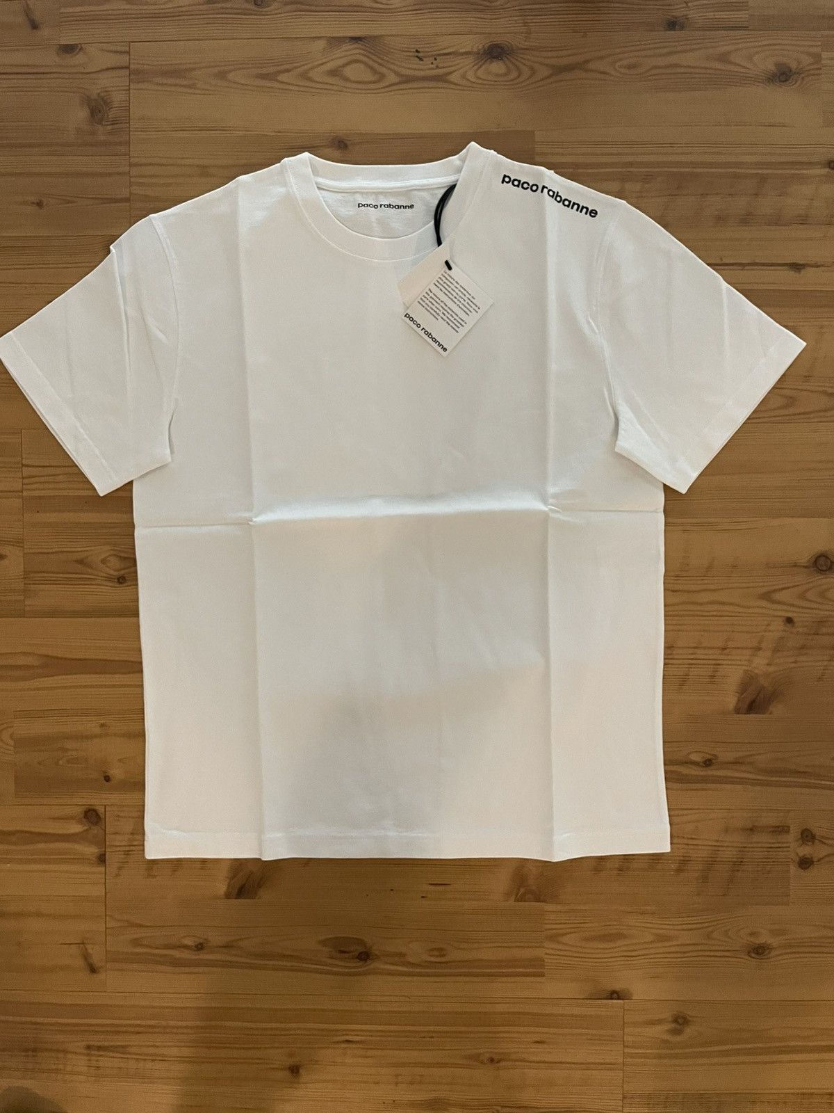 Paco Rabanne Rabanne white t-shirt shoulder logo Size L / US 10 / IT 46 - 1 Thumbnail