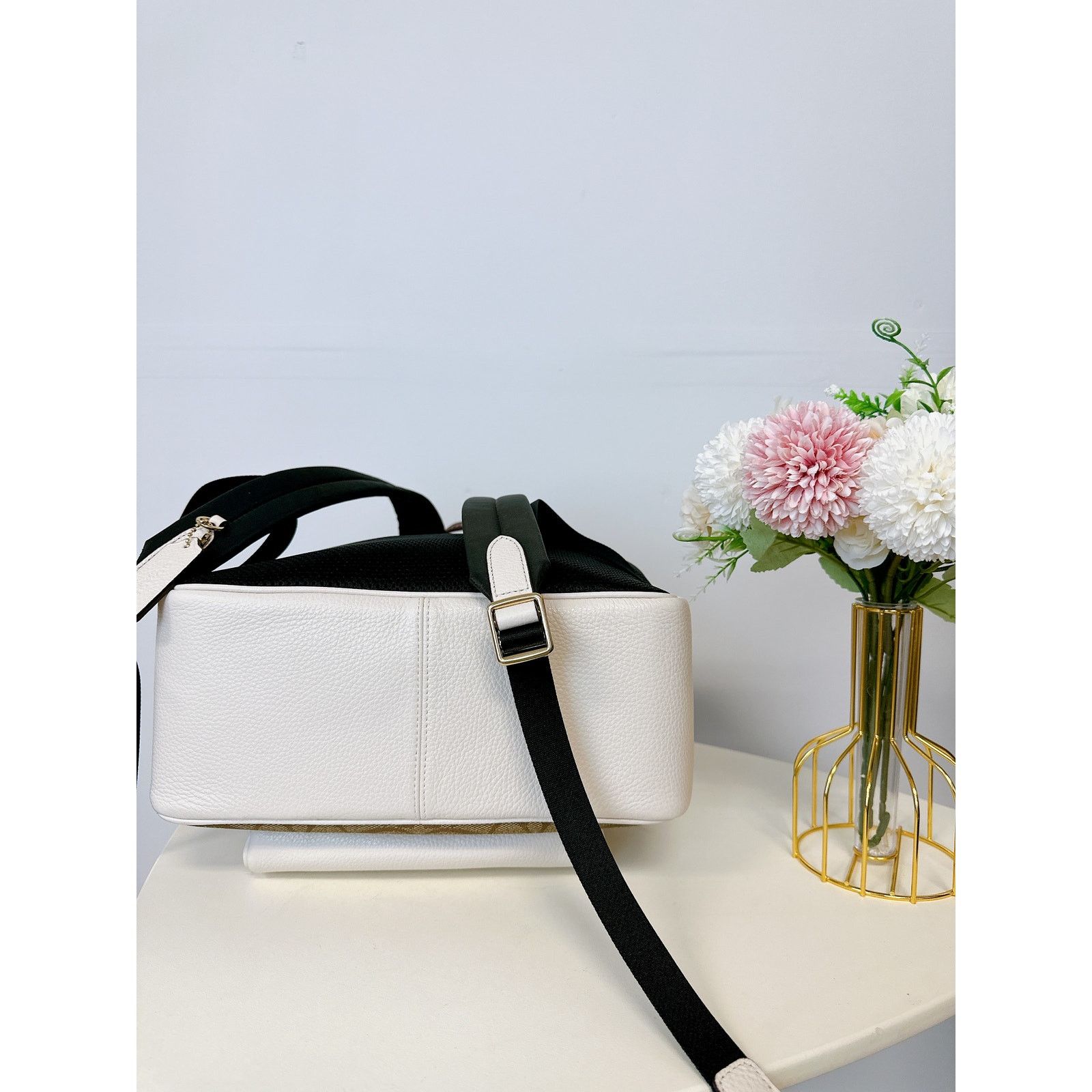 Coach (E)Coach 5671 Court Backpack In Signature Canvas Khaki Chalk Size ONE SIZE - 5 Thumbnail