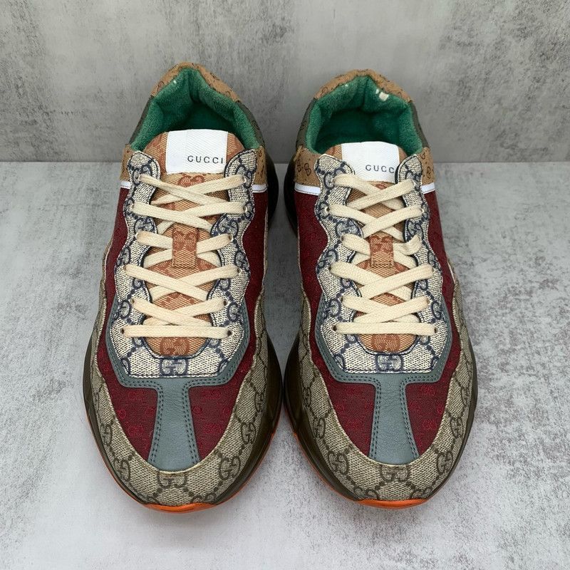 Gucci Gucci Rhyton Low Top Dad Sneakers in Red Brown - Size US 10.5 / EU 43-44 - 2 Thumbnail