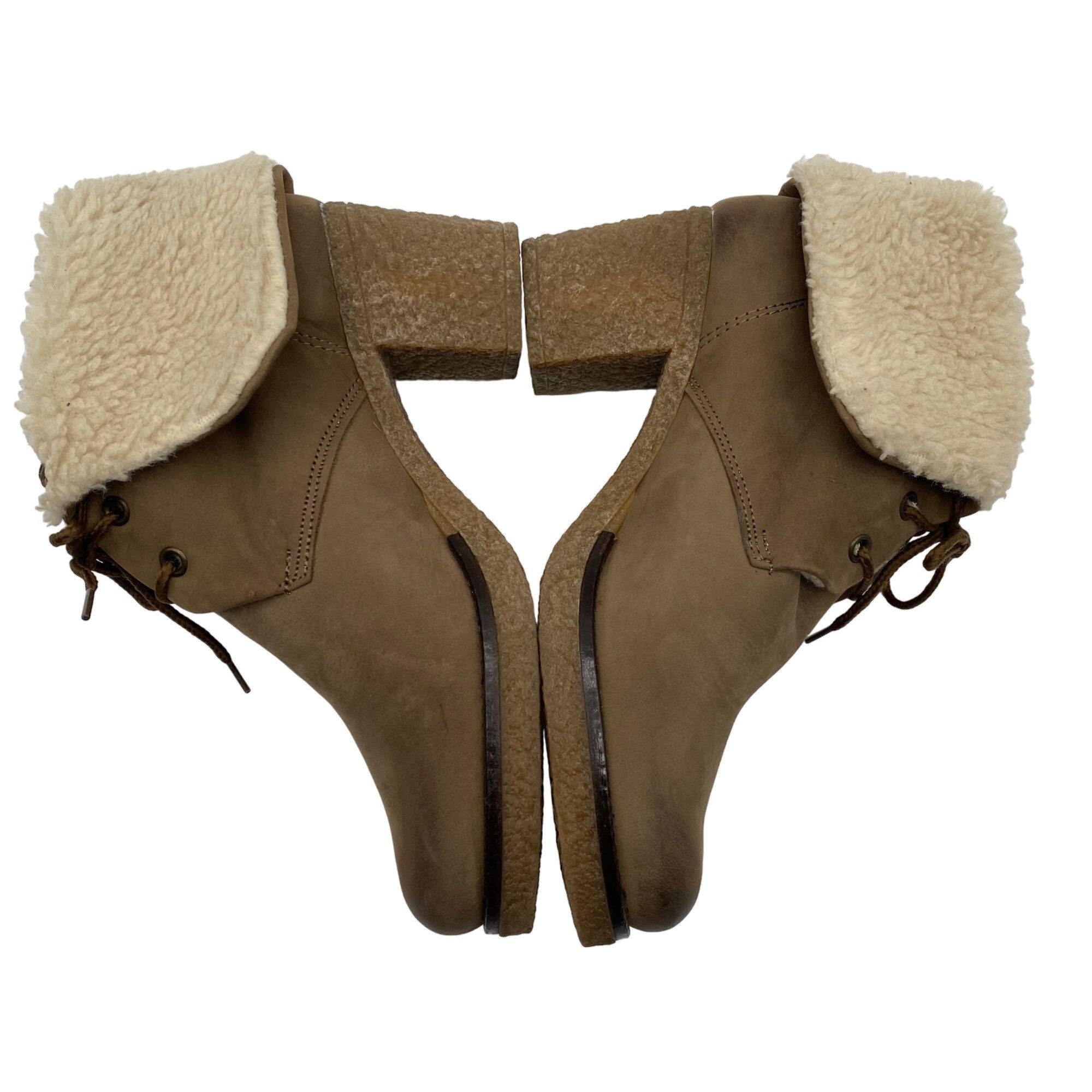 Other Maria Tan Suede leather Sherpa Lined Fold over ankle Bootie Size US 8 / IT 38 - 7 Thumbnail