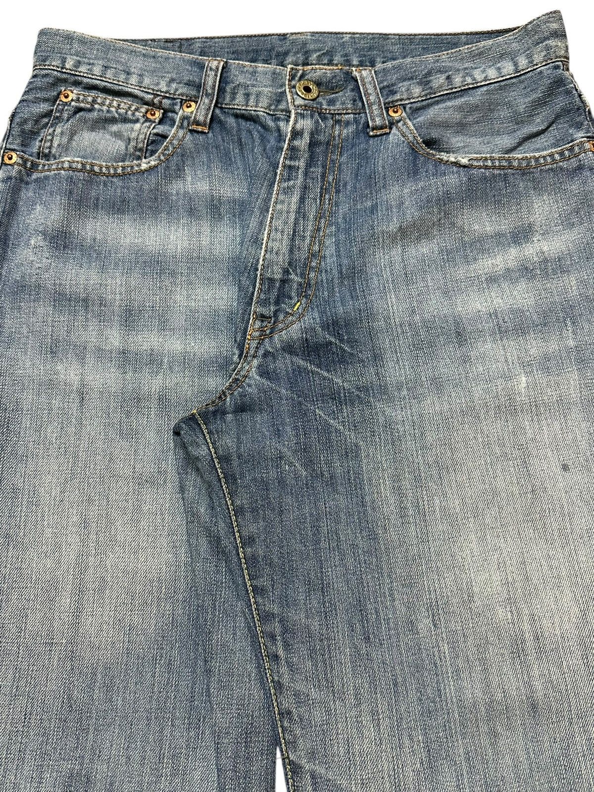 Polo Ralph Lauren Vintage Polo Ralph Lauren Faded Wash Distress Loose Jeans Size US 31 - 4 Thumbnail