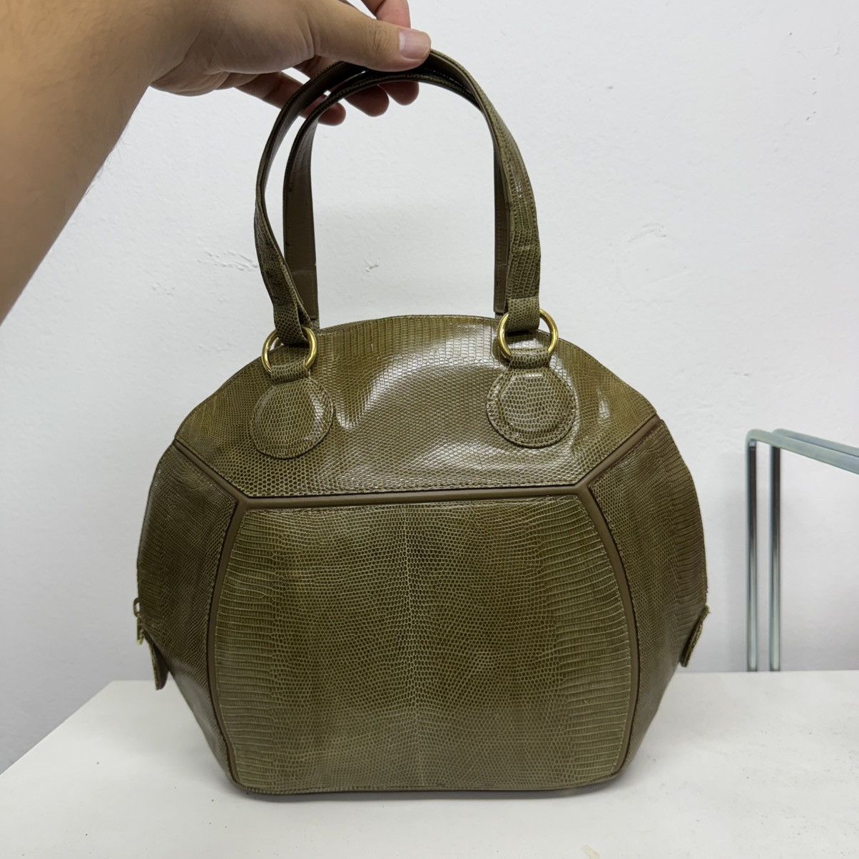 Japanese Brand Mariona Leather Lizard Skin Hand Bag Size ONE SIZE - 4 Thumbnail