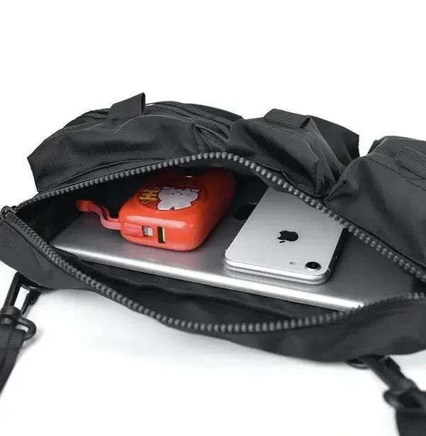 VIBE Zipper Multi Pockets Shoulder Bag Waterproof Nylon Travel Size ONE SIZE - 7 Thumbnail