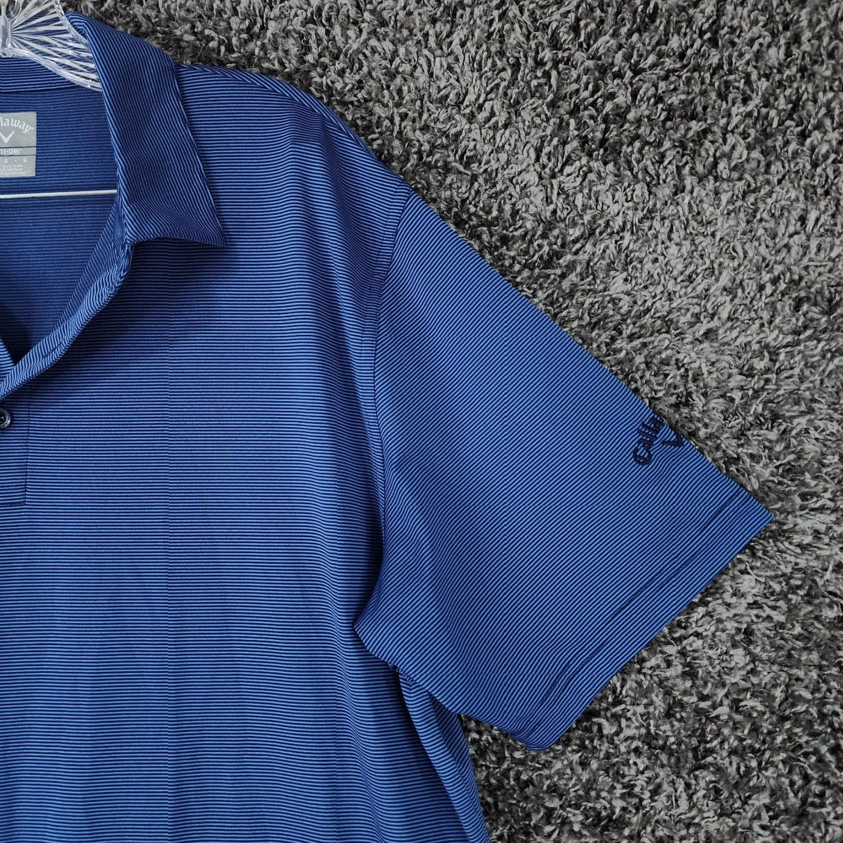 Callaway Callaway Opti-Dri Polo Men Size L Blue Striped Short Sleeve Size US L / EU 52-54 / 3 - 2 Thumbnail