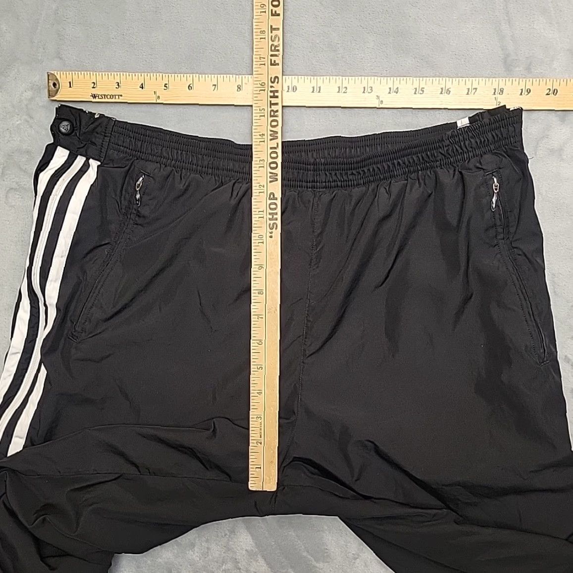 Adidas VTG Adidas Track Pants Mens XL Black 3 Stripe Warmup Full Zip Leg Retro 90s Y2K Size US 36 / EU 52 - 7 Thumbnail