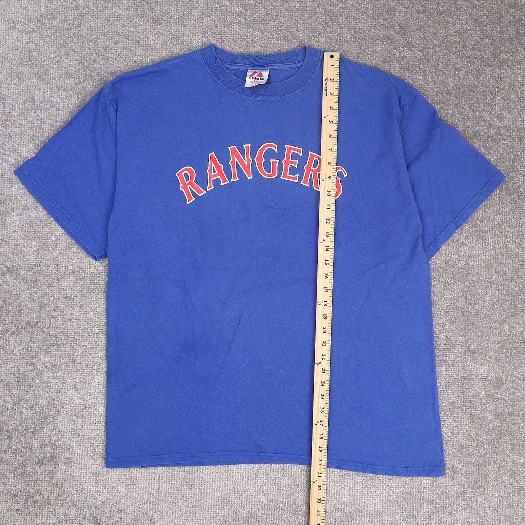 Vintage VINTAGE Majestic 90s Texas Rangers Baseball USA Sports T-Shirt 2XL Blue Short Sleeve Mens Size US XXL / EU 58 / 5 - 3 Thumbnail
