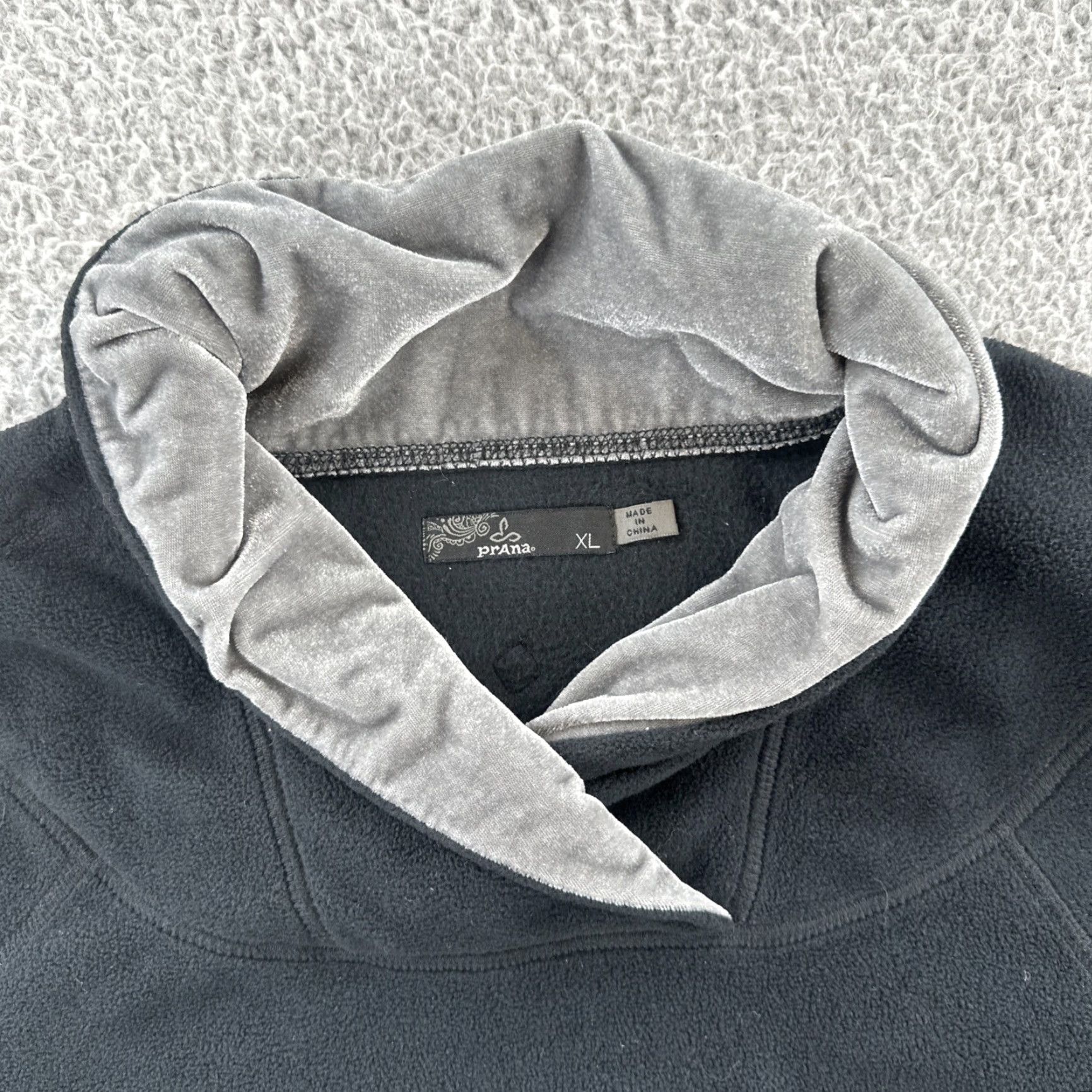 Prana VINTAGE PrAna Women’s Size XL Black Pullover Fleece Lightweight Packable Layer Hiking Size XL / US 12-14 / IT 48-50 - 6 Thumbnail