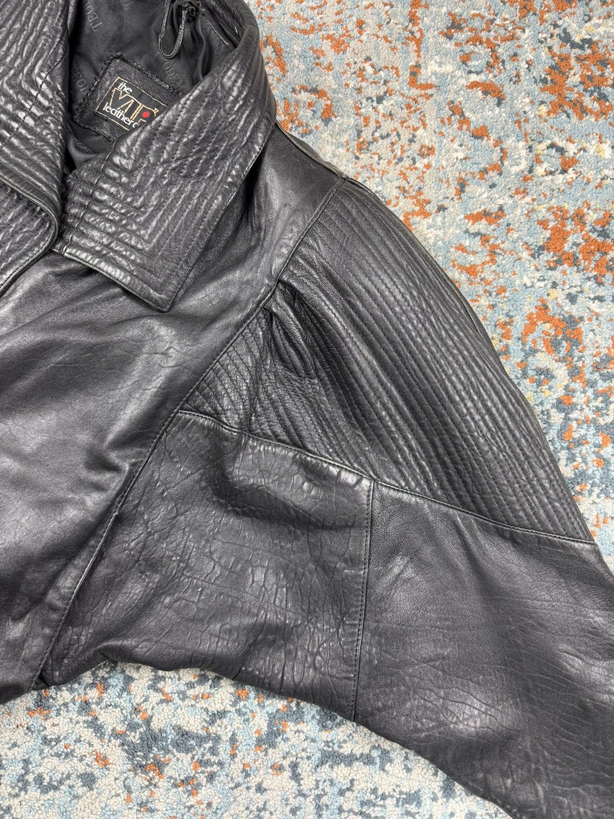 Japanese Brand × Vintage Vintage 90s crazy real leather avant garde design jacket Size M / US 6-8 / IT 42-44 - 11 Thumbnail