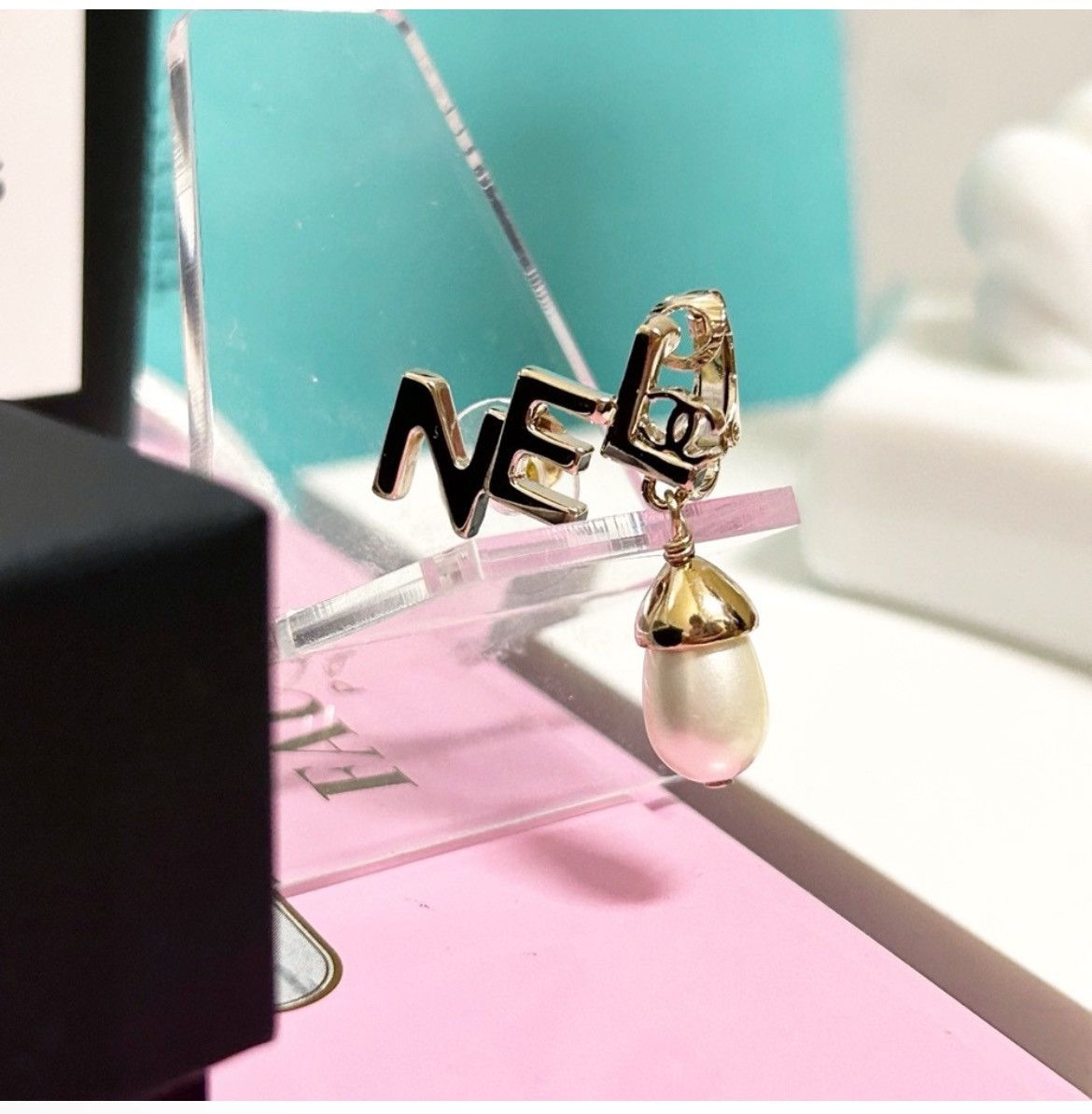 Chanel Authentic Chanel Lim Ed Pearl Logo Cuff / Climber Earrings Size ONE SIZE - 9 Thumbnail