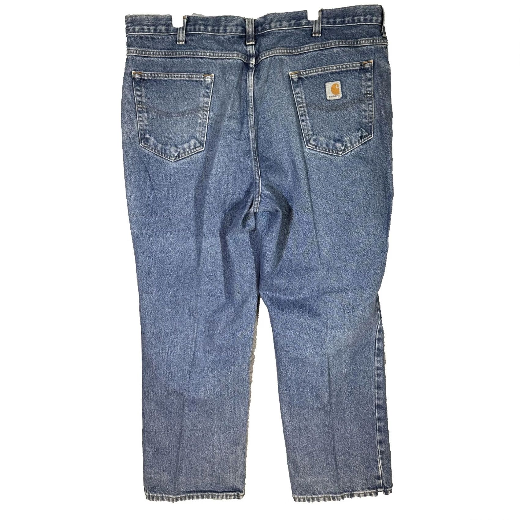 Carhartt VINTAGE Carhartt Jeans Mens 40x28 Blue Relaxed Fit Workwear Denim Pants 40x28 Mens Jeans Blue Carhartt Workwear Denim Jeans Mens Green? Size US 40 / EU 56 - 2 Thumbnail