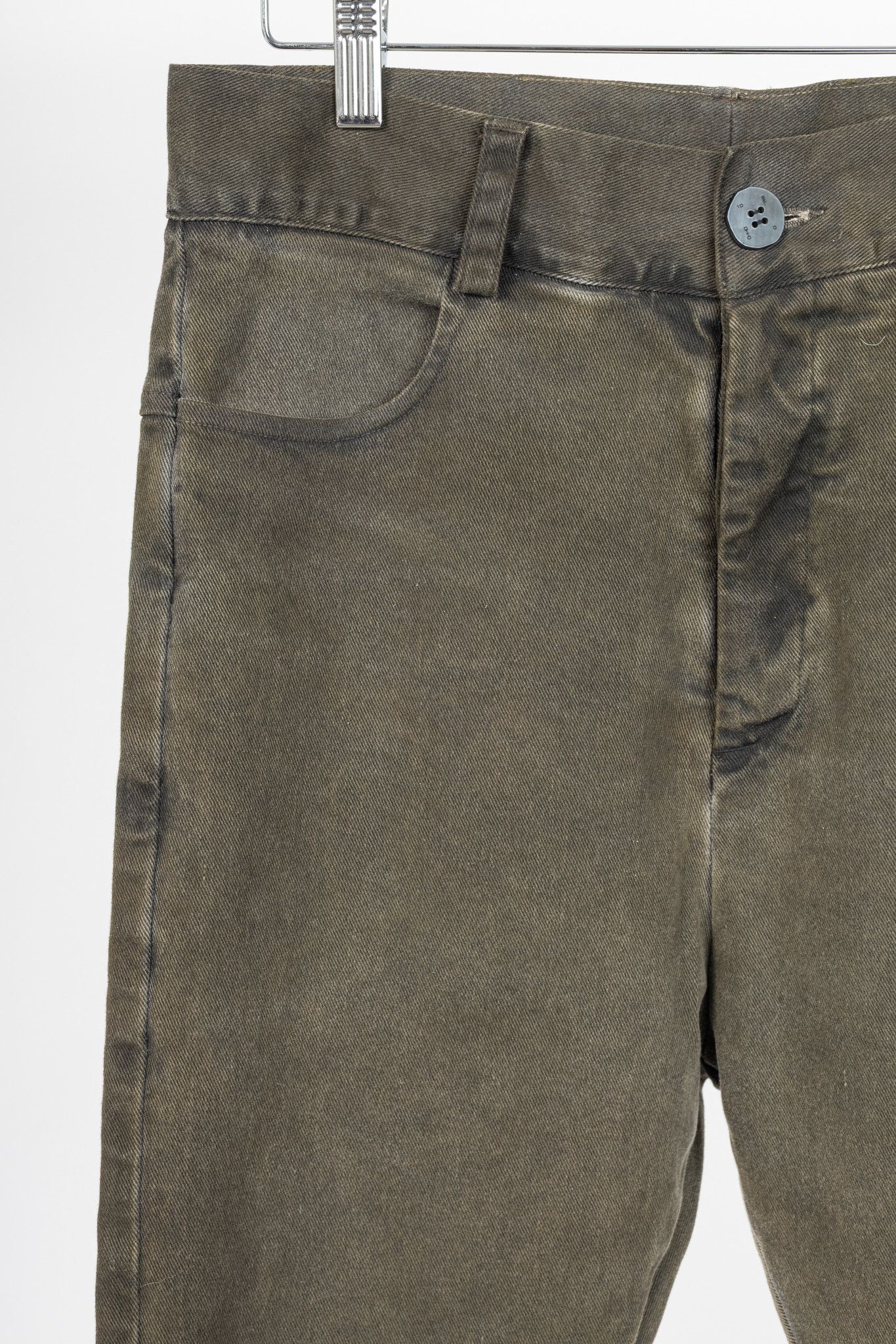 10sei0otto 10sei0otto Green Cotton Staggered-Hem Slim Jeans Size US 31 - 4 Thumbnail