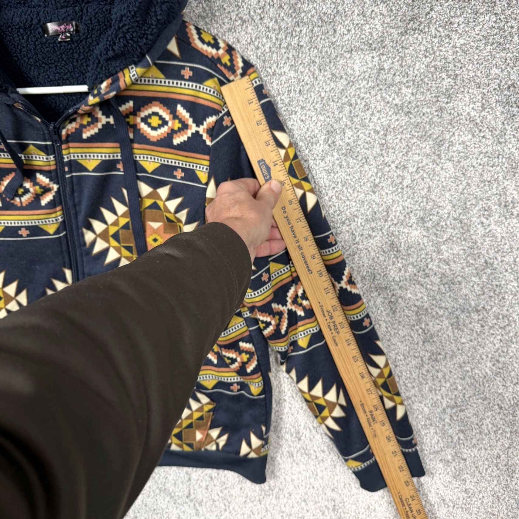 Vintage Canyon Creek Hoodie Womens L Blue Aztec Sherpa Lined Full Zip Fleece Southwest Size L / US 10 / IT 46 - 3 Thumbnail