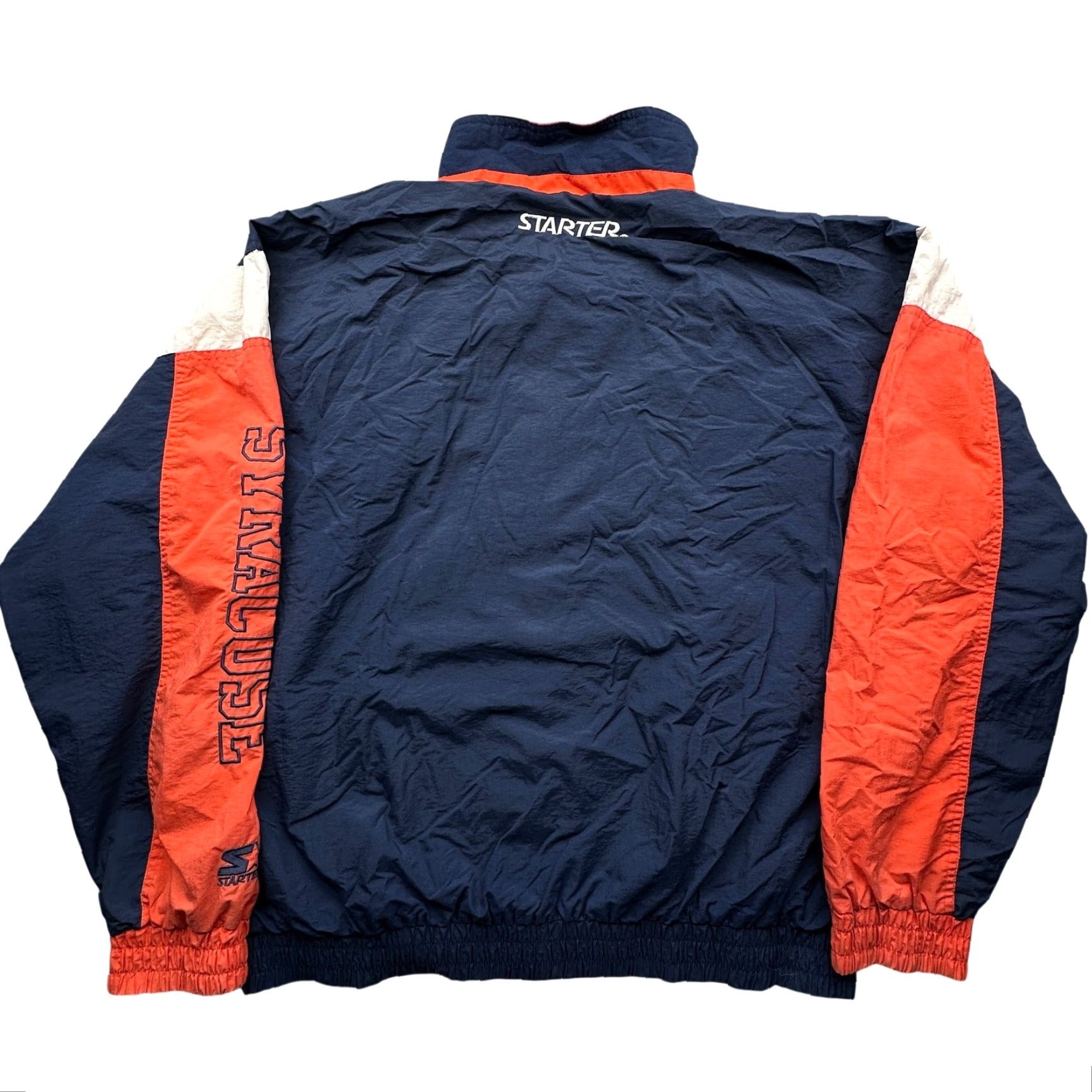 Starter VINTAGE 90s Starter Syracuse University Full Zip Windbreaker Jacket Mens XL Navy Orange Windbreaker Jacket Size US XL / EU 56 / 4 - 2 Thumbnail