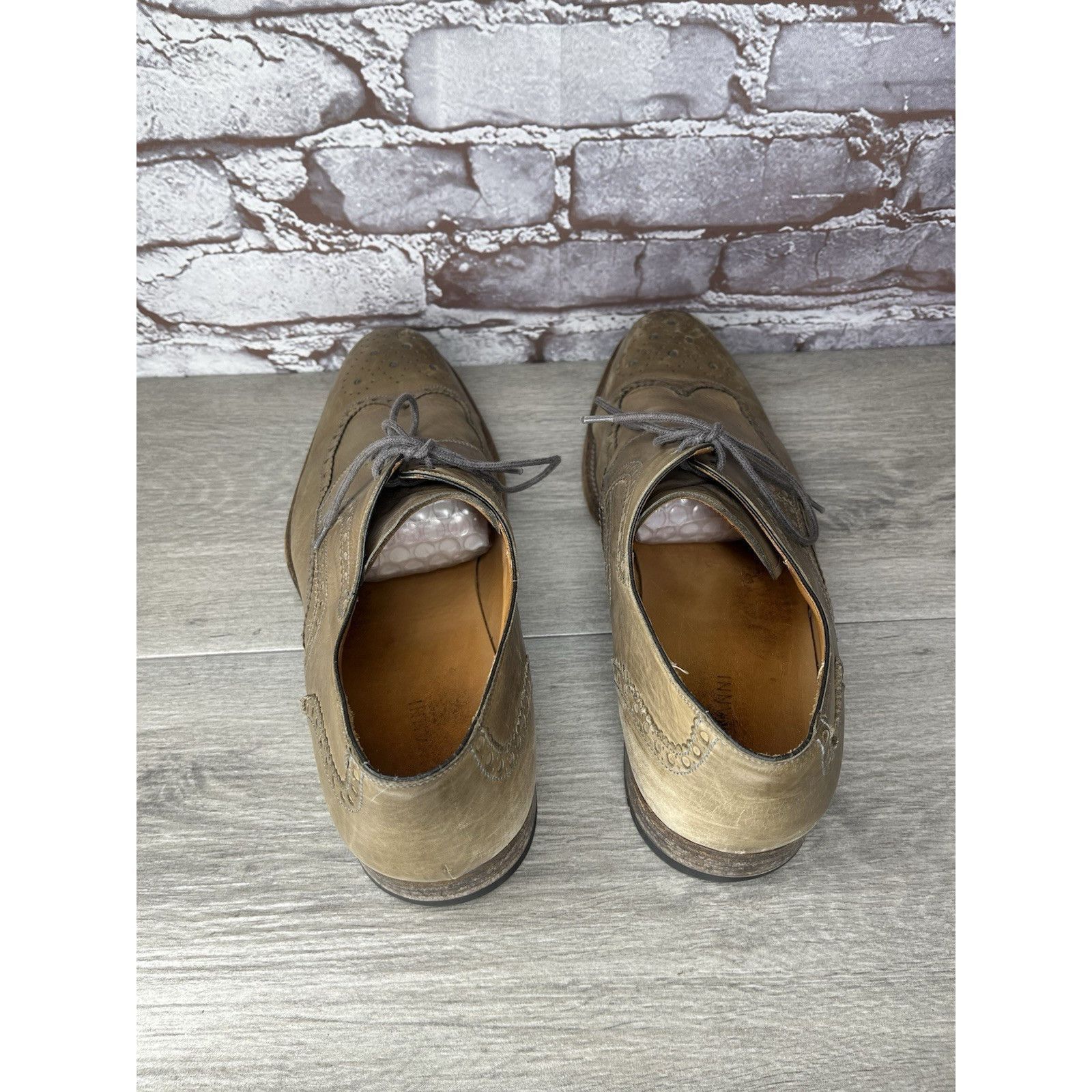 Magnanni MAGNANNI Gray Leather Brogue Wingtip Derby Lace Dress Shoes Size US 11 / EU 44 - 6 Thumbnail