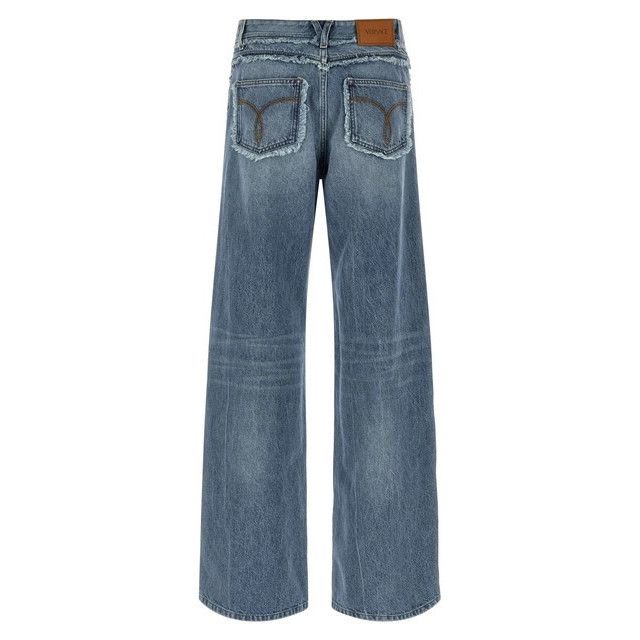 VERSACE Fringed Blue Jeans New
