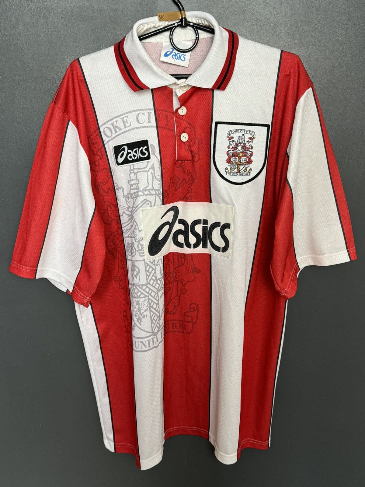 Asics Stoke City 96/97 Home Football Jersey Size US L / EU 52-54 / 3 - 1 Thumbnail