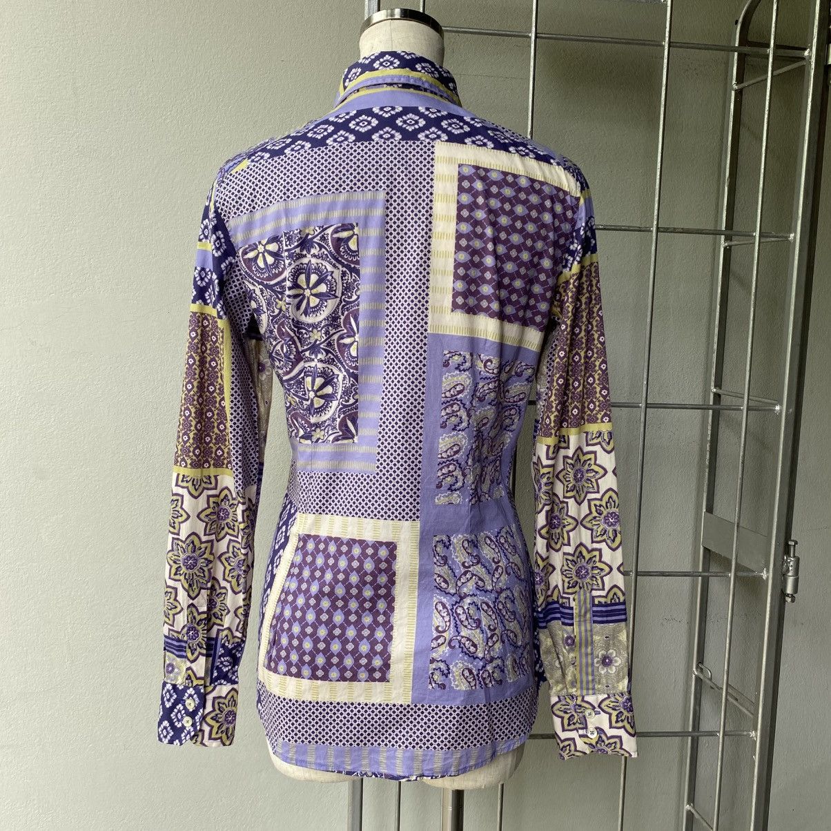 Etro Etro Purple Patchwork Print Long Sleeve Shirt Size XS / US 0-2 / IT 36-38 - 7 Thumbnail