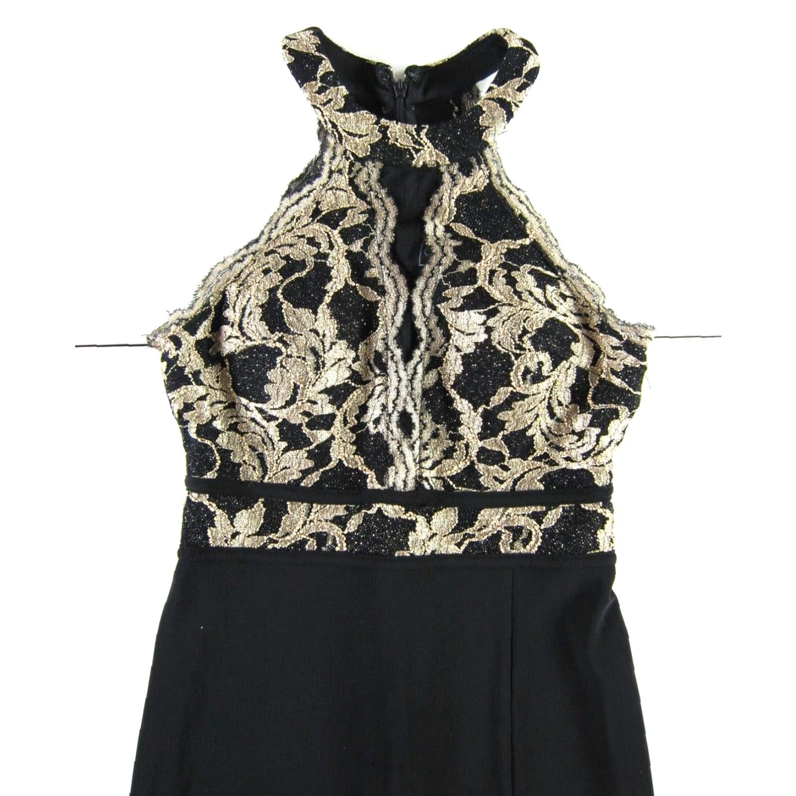 Vintage VINTAGE Morgan & Co. Black Gold High Neck Sleeveless Long Tank Formal Party Dress 1/2 Size XS / US 0-2 / IT 36-38 - 5 Thumbnail