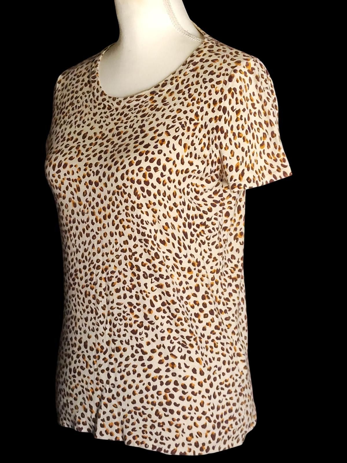 J.Crew J Crew - Leopard Print Short Sleeve Women's Top Size S / US 4 / IT 40 - 4 Thumbnail