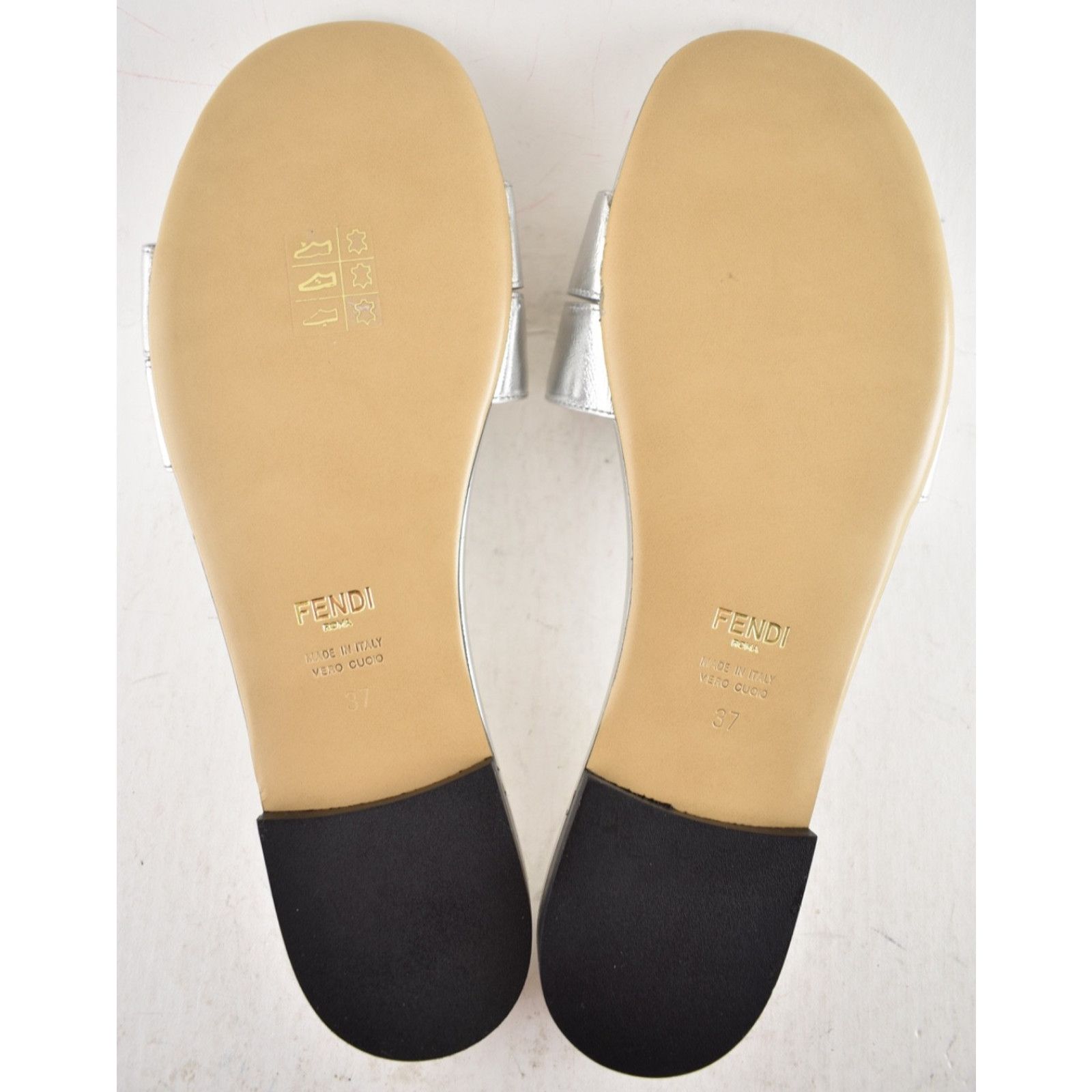 Fendi Fendi Fold Argento Silver FF Monogram Mule Slide Sandal 37 Size US 7 / IT 37 - 19 Thumbnail