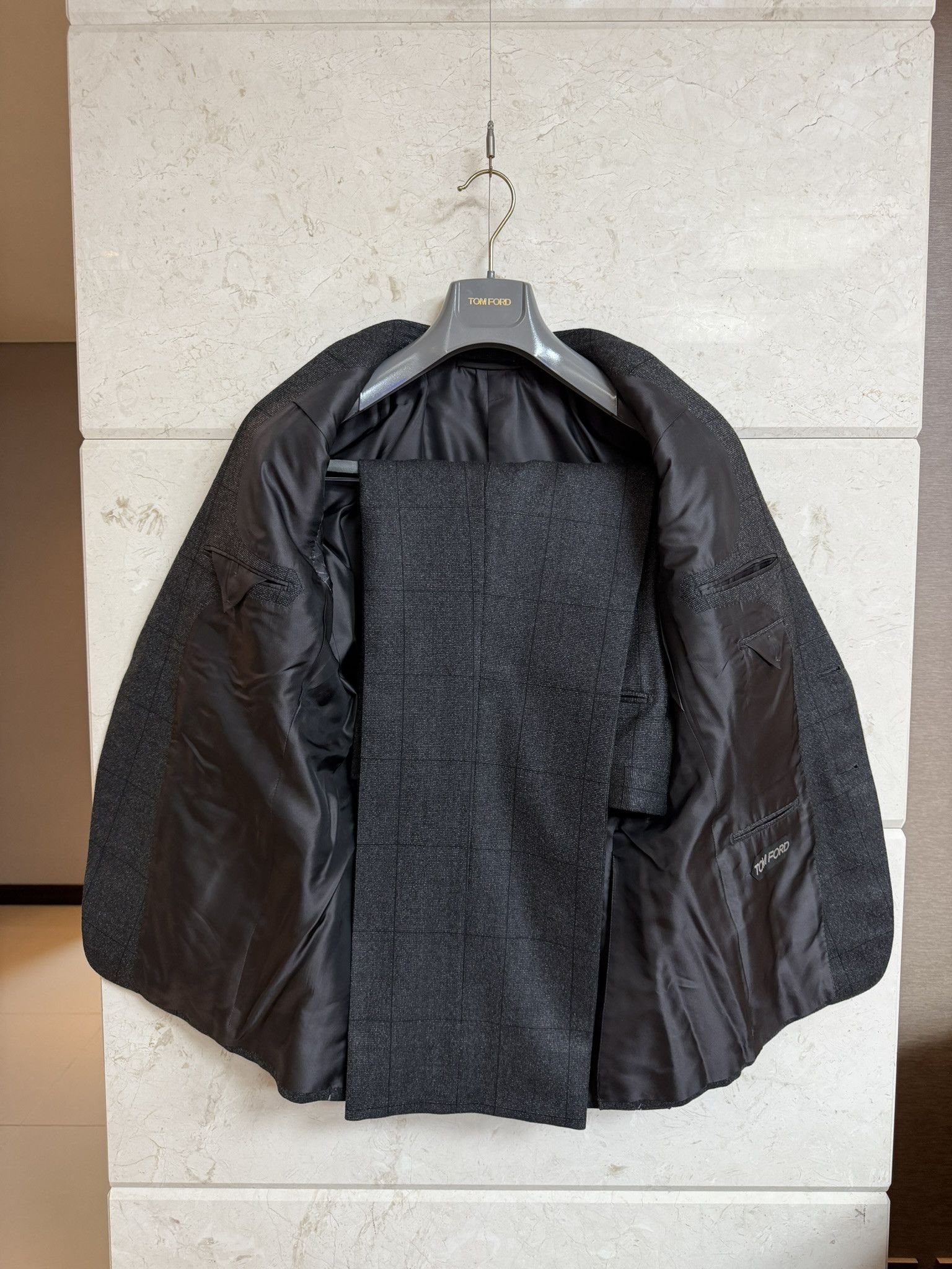 Tom Ford TOM FORD Windsor Fit Wool-Cashmere Windowpane Check Suit 38S Size 38S - 6 Thumbnail