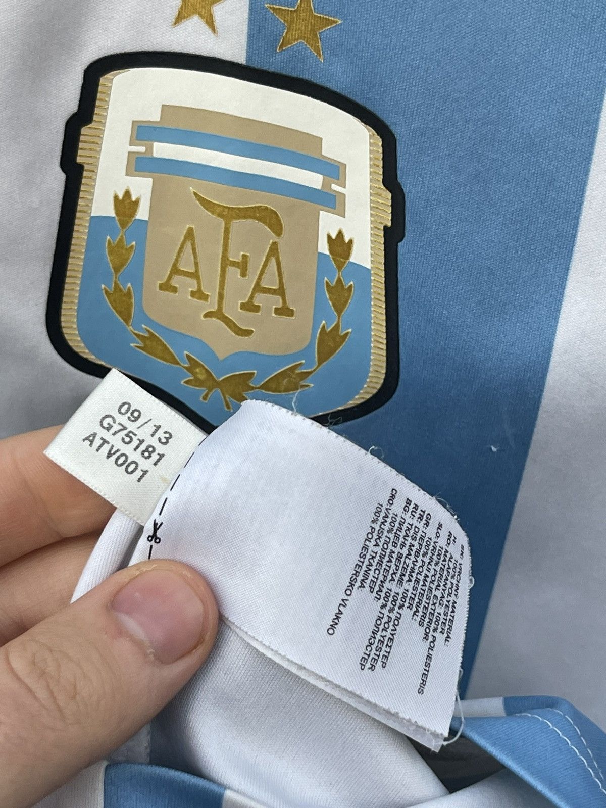 Adidas 2012 Adidas Argentina soccer jersey Size US S / EU 44-46 / 1 - 8 Thumbnail