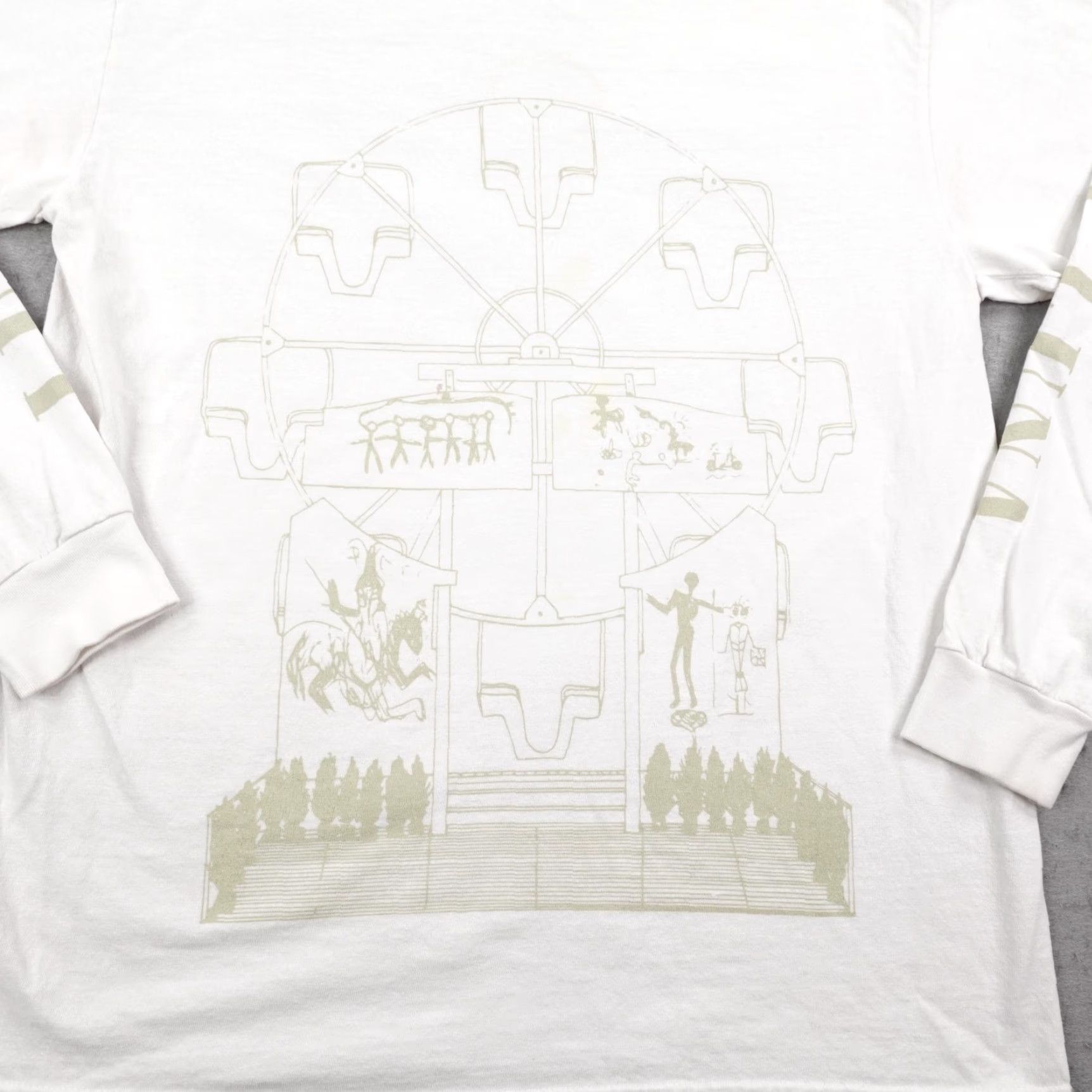 Vintage Jean Michel Basquiat Shirt Mens Medium White Luna Luna Artist Long Sleeve Tee Size US M / EU 48-50 / 2 - 4 Thumbnail