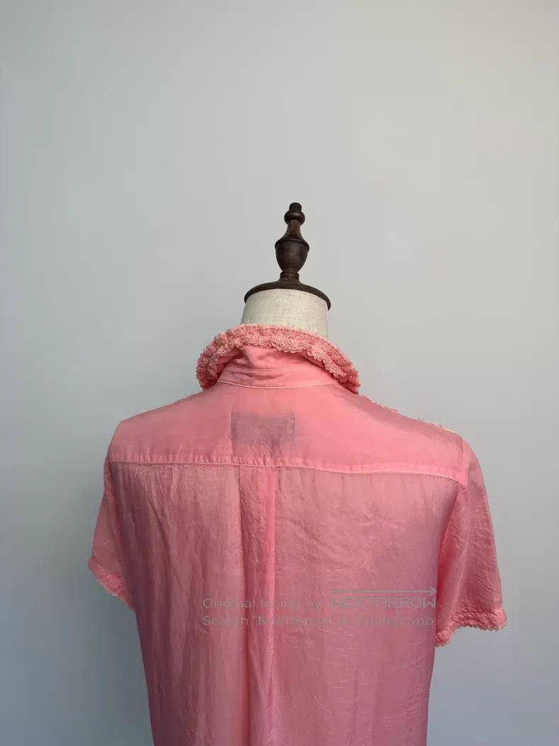Comme des Garcons Comme Des Garcons size F Pink lace trim blouse Size M / US 6-8 / IT 42-44 - 6 Thumbnail
