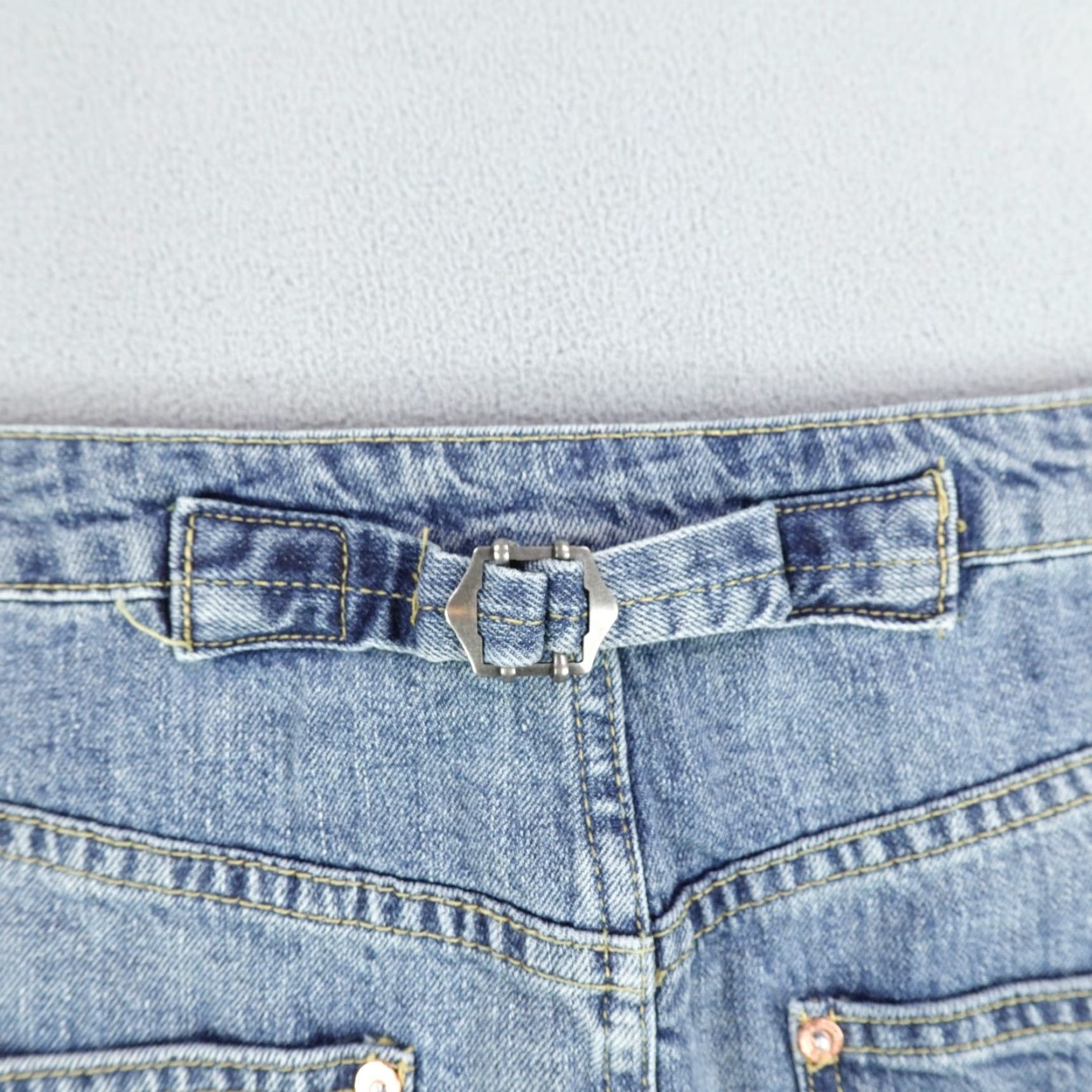 Free People VINTAGE Free People Womens Skirt Short Denim Blue Fringe 31 Bohemian Festival Casual Size 24" / US 00 / IT 34 - 4 Thumbnail