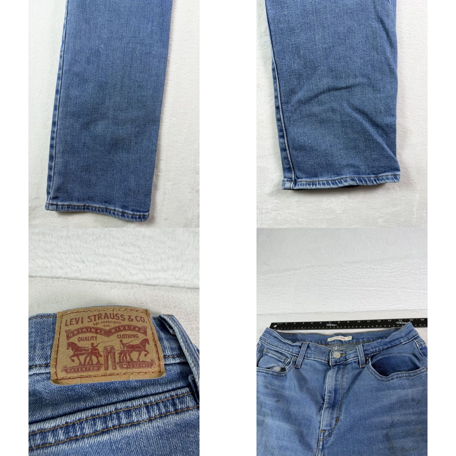 Levi's Levi's Jeans Women's 31x32 Blue Denim Distressed 724 High Rise Straight 5-Pocket Denim Jeans Woman Blue Size 24" / US 00 / IT 34 - 8 Thumbnail