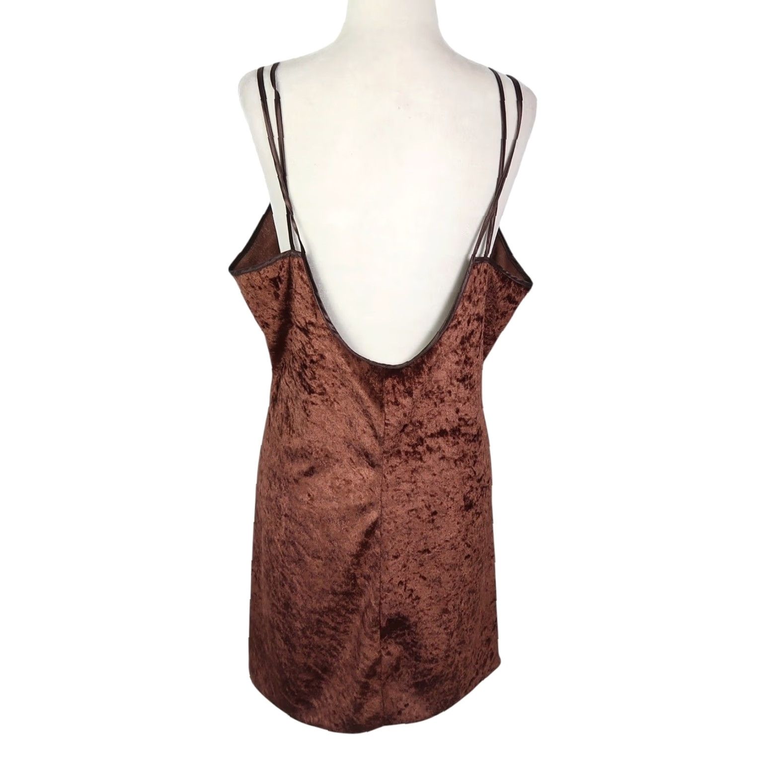 Velvet VINTAGE California Miss Velvet Slip Mini Dress L Brown 80s Womens Size L / US 10 / IT 46 - 4 Thumbnail