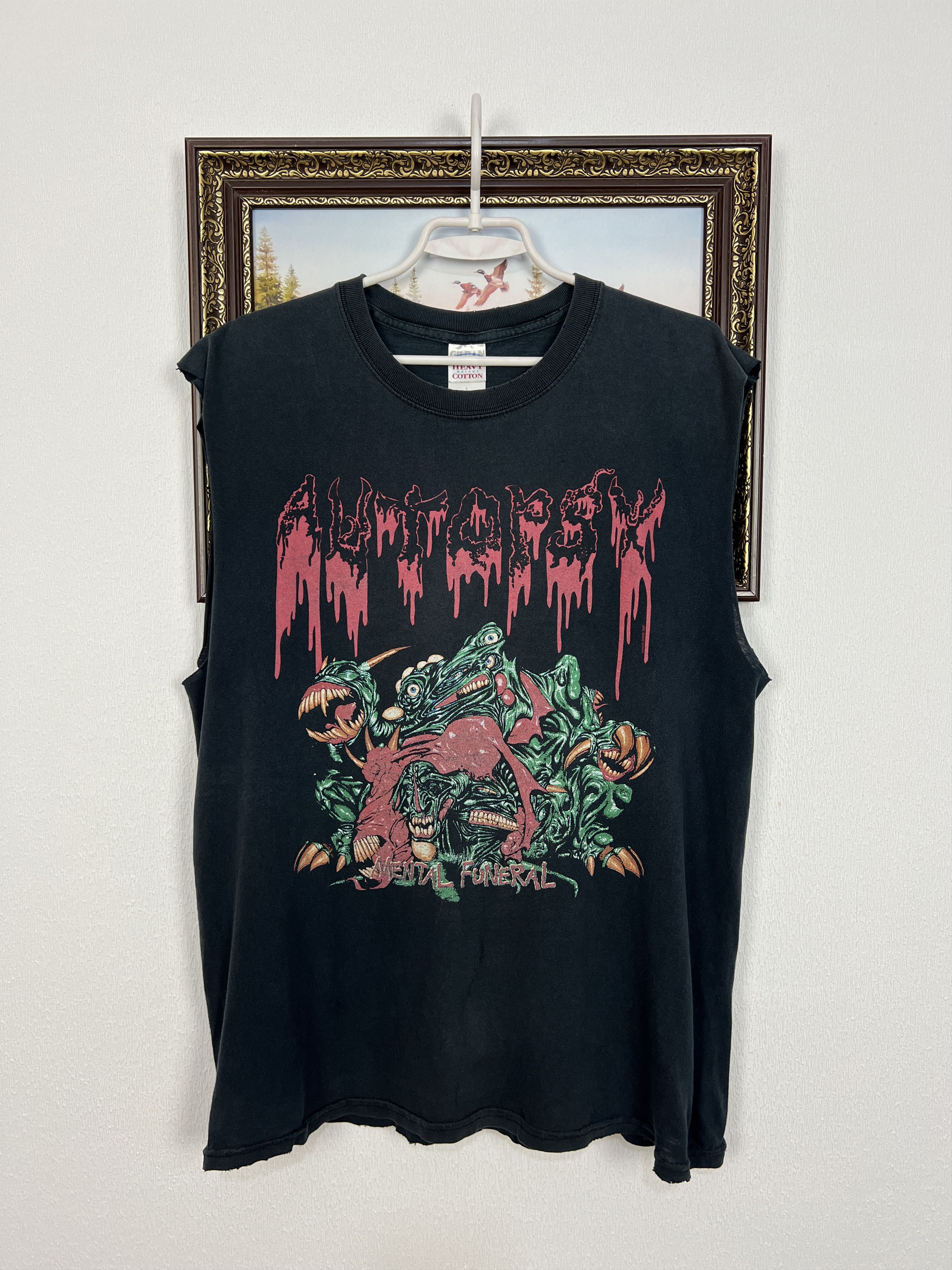 Vintage Vintage Autopsy Mental Funeral Death Metal Over Print Vest Size US L / EU 52-54 / 3 - 1 Thumbnail