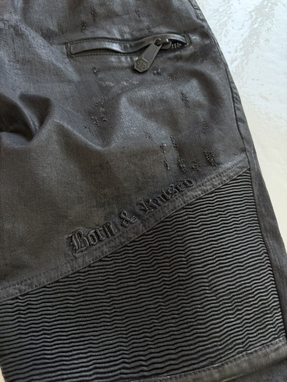 Philipp Plein Philipp Plein born&raised distressed waxed biker denim Size US 36 / EU 52 - 7 Thumbnail
