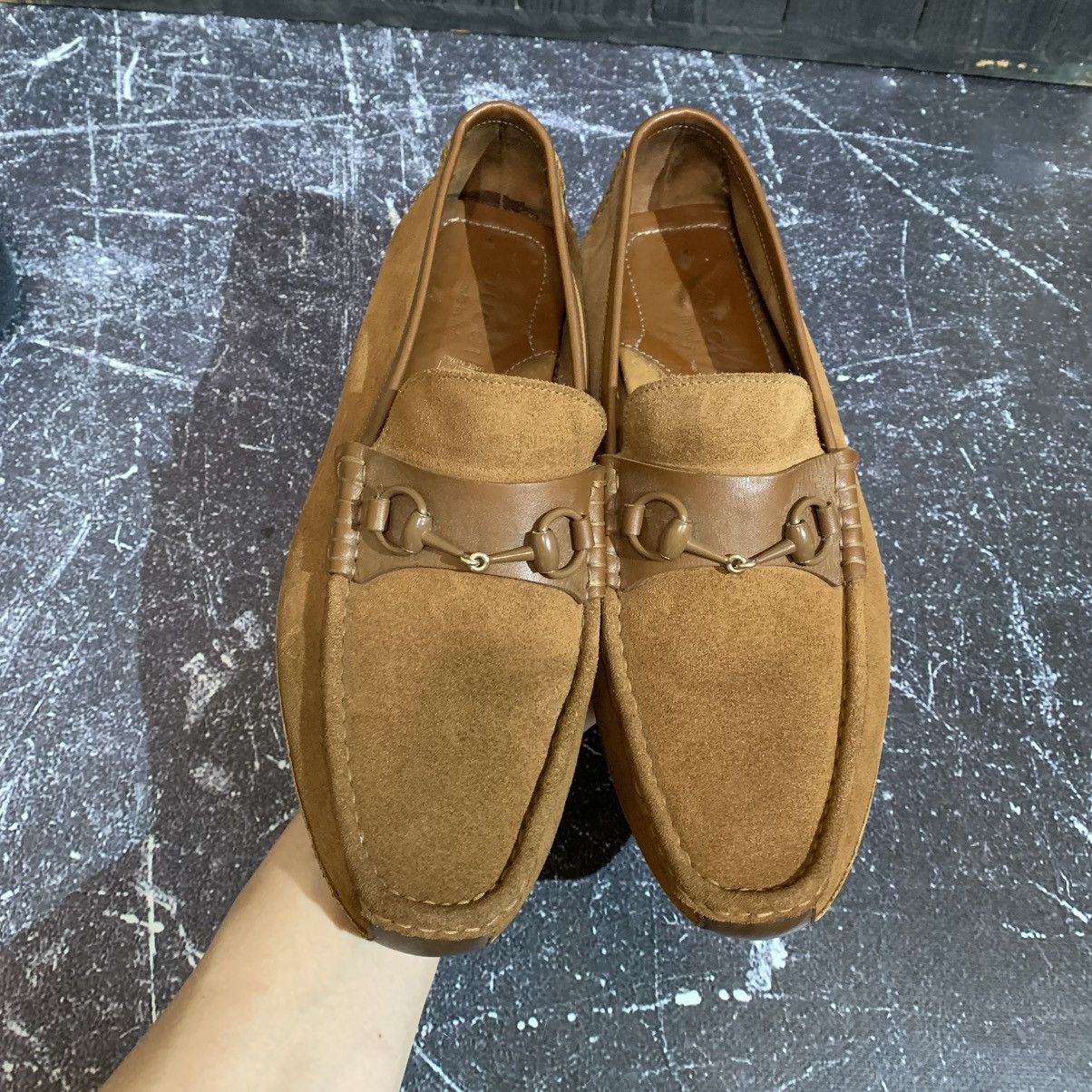 Gucci × Vintage Vintage Gucci Moccasin Suede Loafers Size 43.5 Size US 8.5 / EU 41-42 - 21 Thumbnail