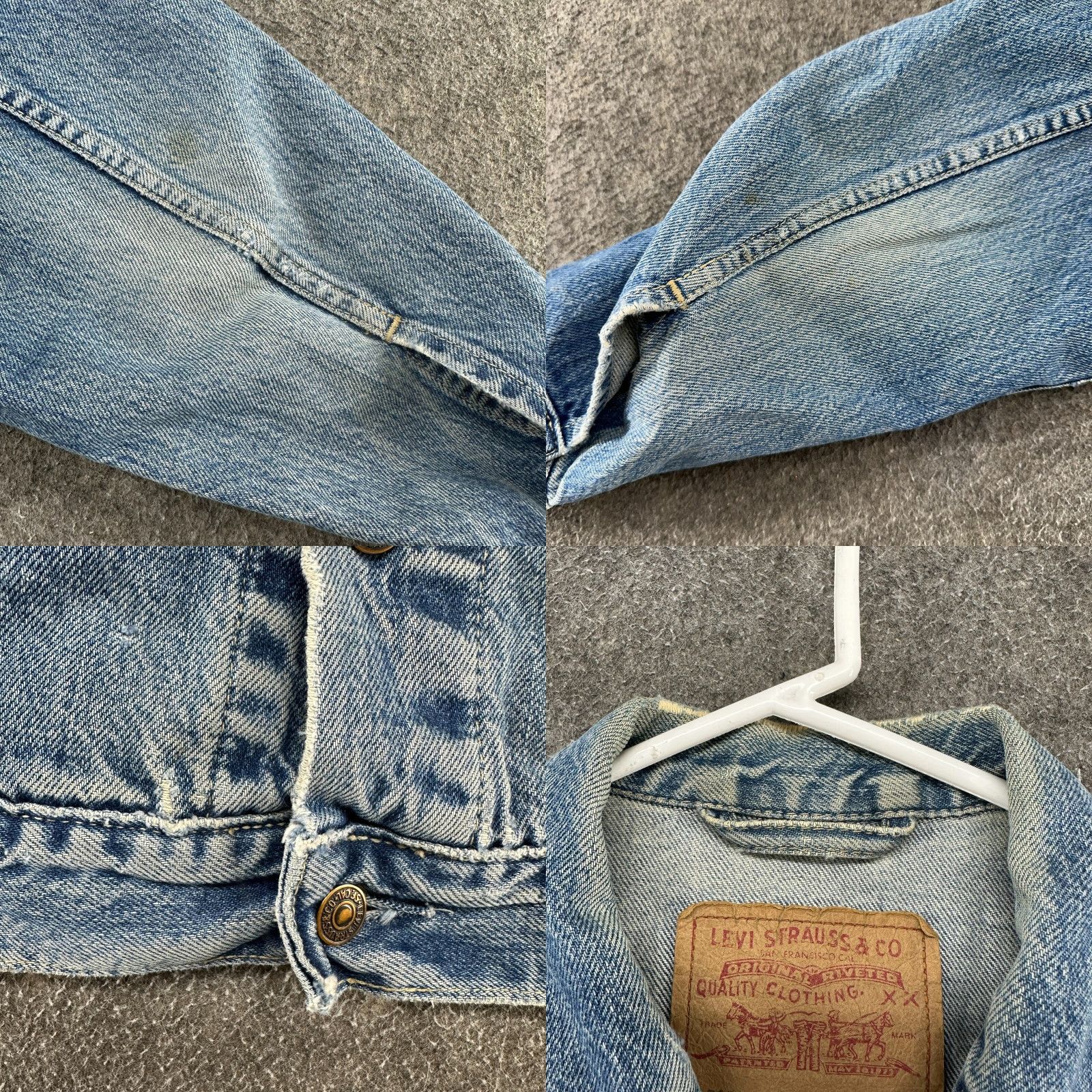Levi's VINTAGE Levi's Trucker Jacket Mens M Blue Denim Truckers Cotton USA 80s 90s Biker Regular Size US 31 - 8 Thumbnail