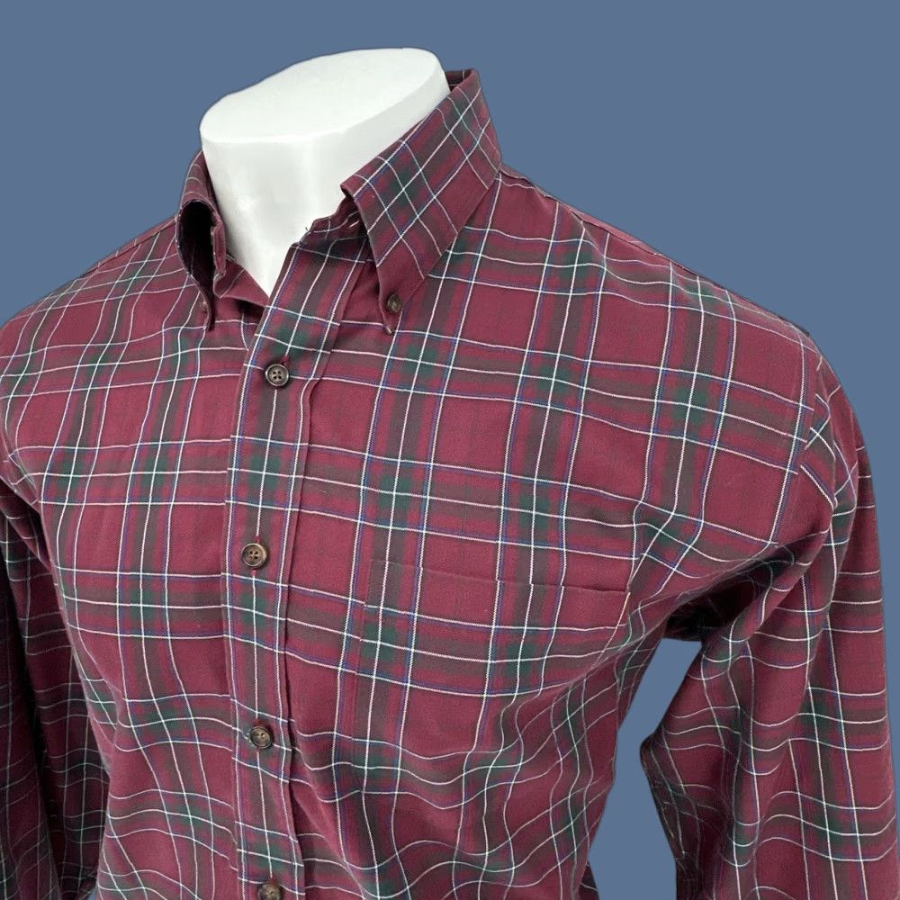 Brooks Brothers Brooks Brothers Shirt Mens L Red Plaid Non-Iron Cotton Long Sleeve Dress Shirt Mens Large Regular 100% Cotton Button-Down Collared Size 42R - 1 Thumbnail