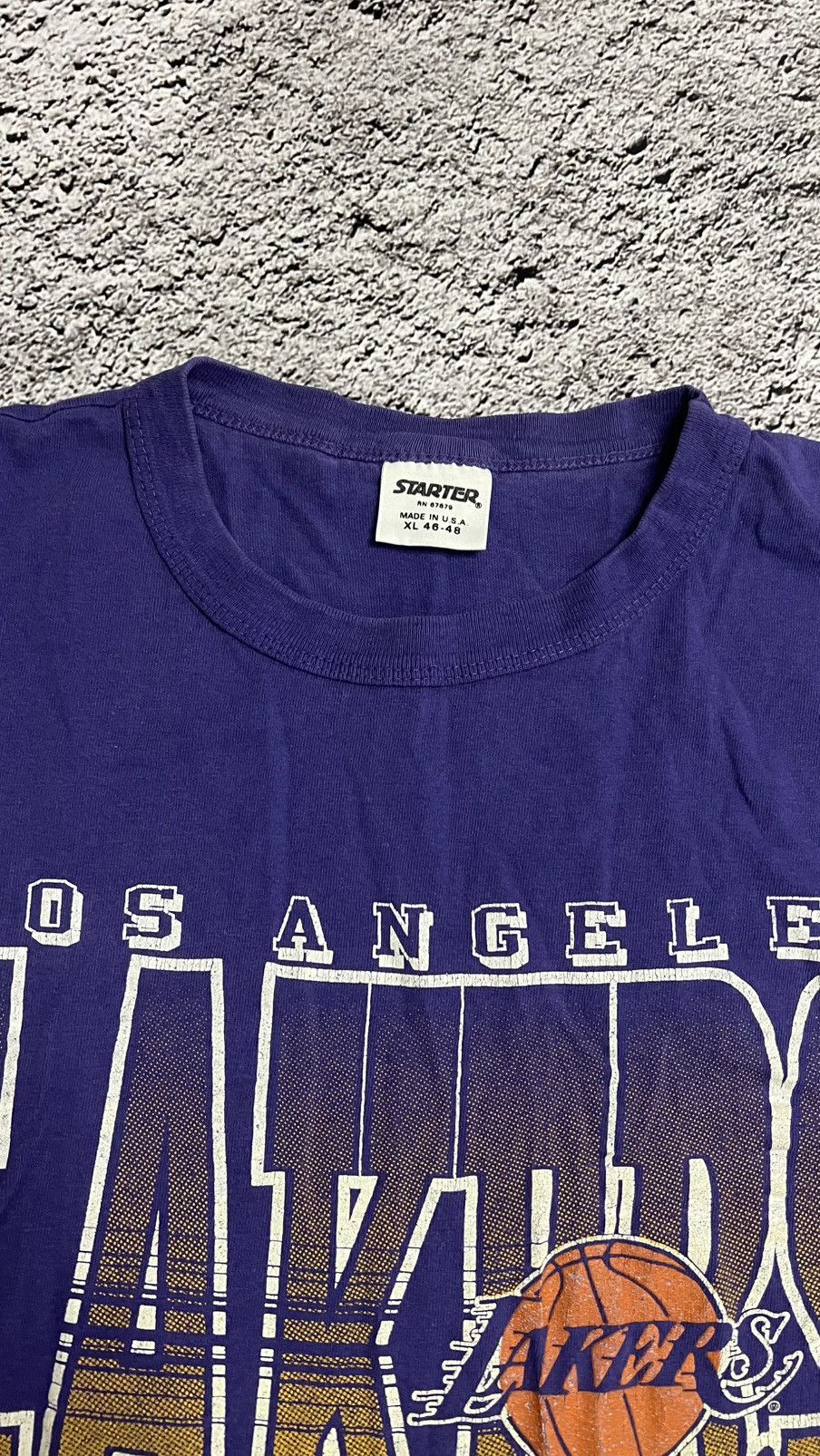 NBA × Starter 1990 RARE‼️Los Angeles Lakers NBA made in USA starter T shirt Size US L / EU 52-54 / 3 - 4 Thumbnail