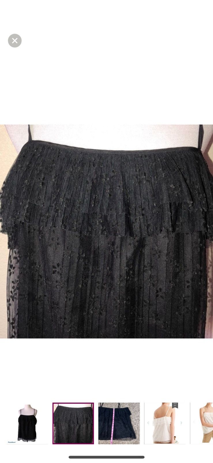 J.Crew J. Crew small black pleated lace tank top Size S / US 4 / IT 40 - 6 Thumbnail