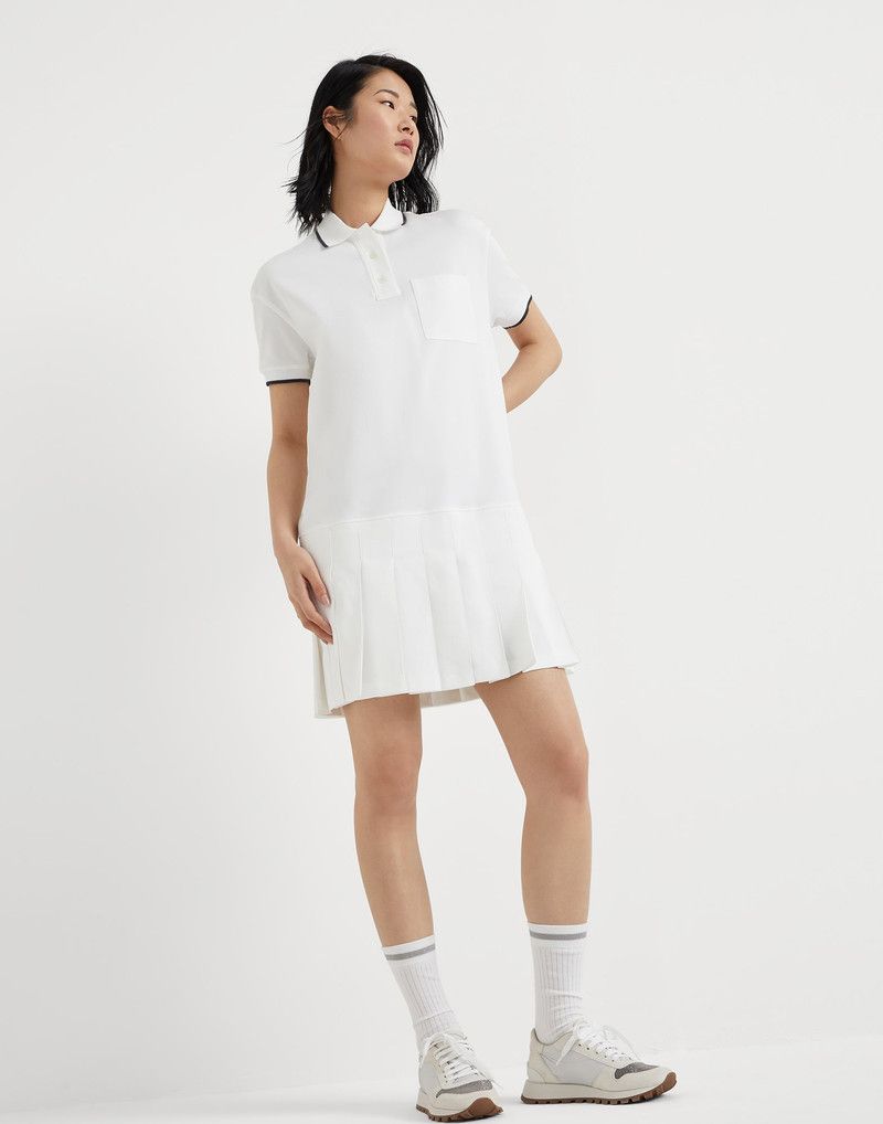 Brunello Cucinelli o1la1rc1a0326 Interlock Dress in White Size XL / US 12-14 / IT 48-50 - 4 Thumbnail