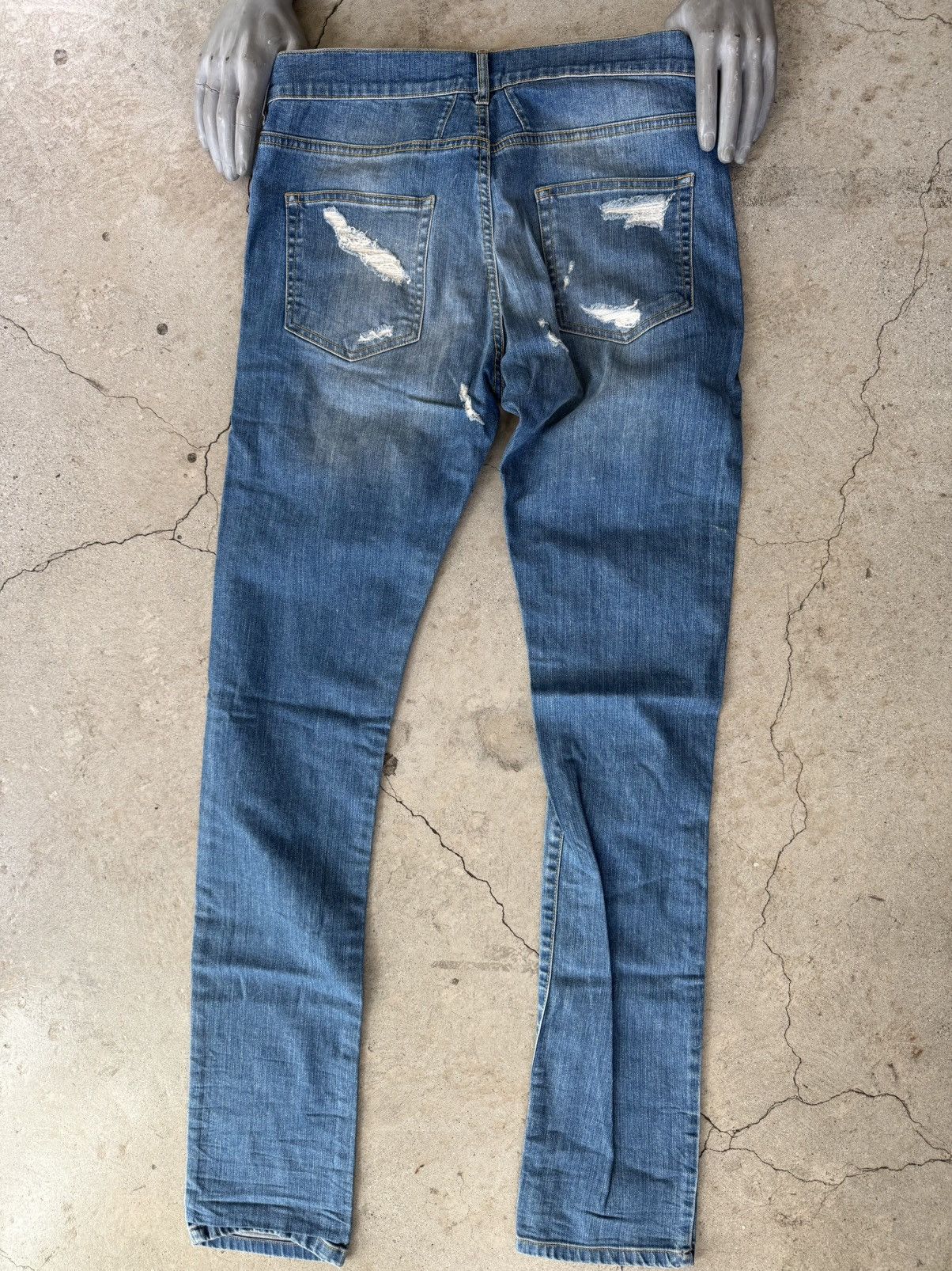 Rhude RHUDE SAMPLE THRASHED PLAID BOXER DENIM JEANS PANTS Size US 34 / EU 50 - 2 Thumbnail