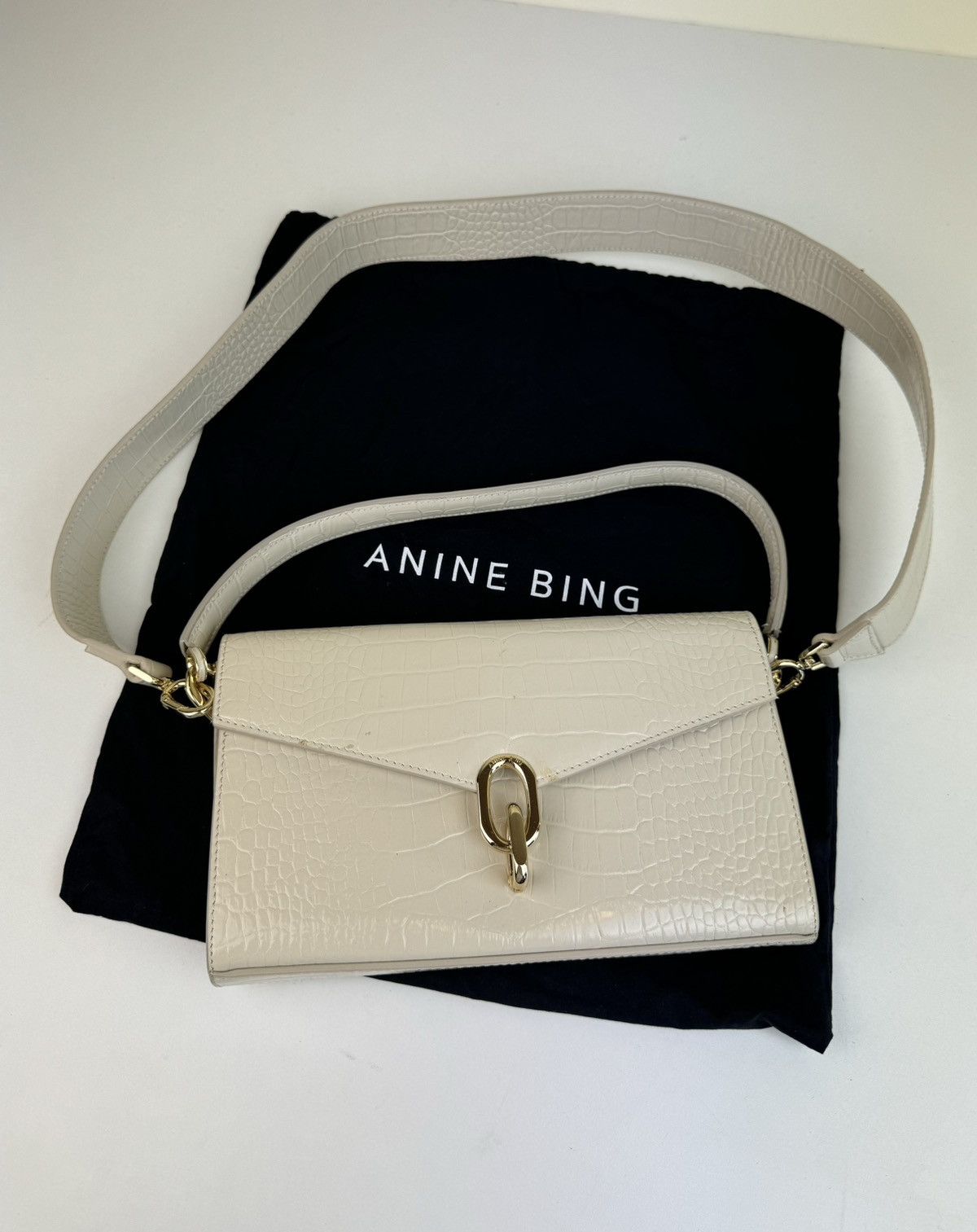 Anine Bing Anine Bing Colette leather croco embossed bag hand crossbody Size ONE SIZE - 1 Thumbnail