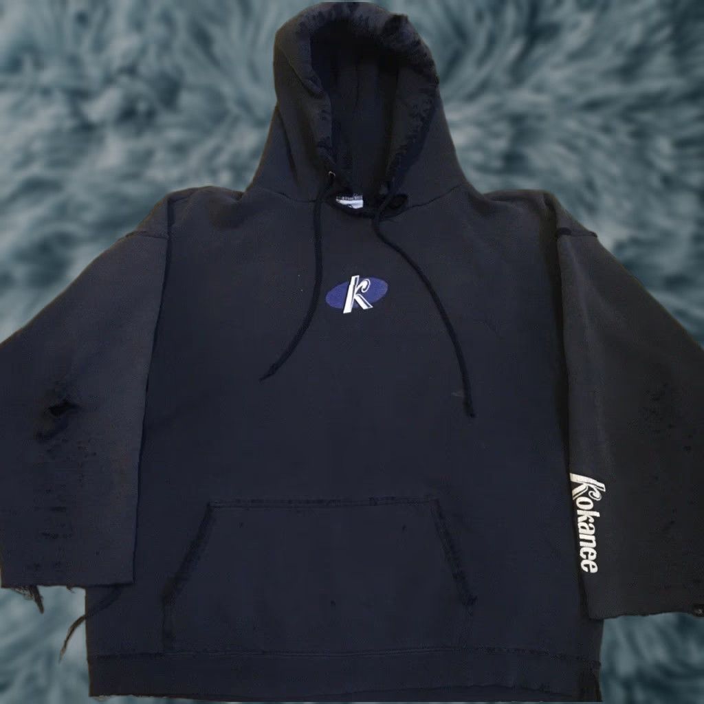 Thrasher VINTAGE Kokanee Beer Destroyed Thrashed Faded Boxy Hoodie XL Men Blue 90s Y2K Grunge Punk Skate Surf Rock Beach Tattoo Size US XL / EU 56 / 4 - 1 Thumbnail