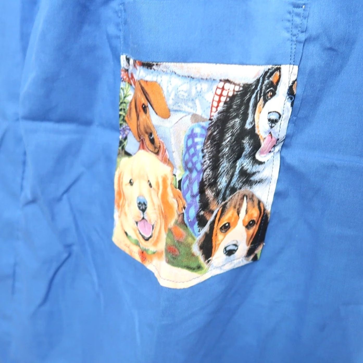 Vintage VINTAGE 80s Muumuu Maxi Dress Puppy Dog Print Blue Brown Cotton Short Sleeve L Womens Size L / US 10 / IT 46 - 7 Thumbnail