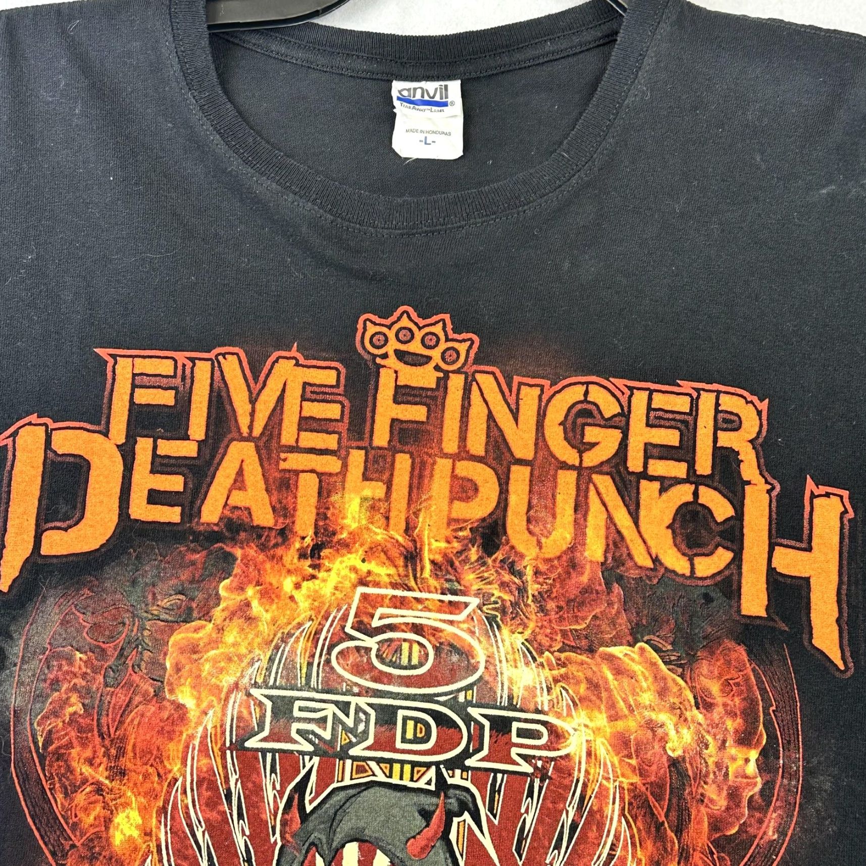 Anvil Five Finger Death Punch Shirt Mens Large Black Band Rock IMSIN Tour Tee Size US L / EU 52-54 / 3 - 5 Thumbnail