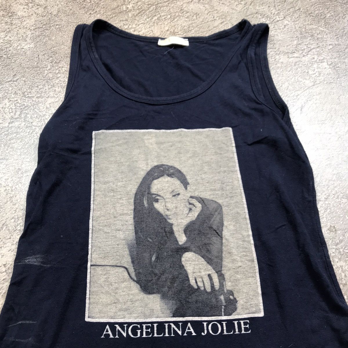 Vintage Vintage 90s Y2K Angelina Jolie Portrait Graphic Tank Top Gru Size S / US 4 / IT 40 - 3 Thumbnail